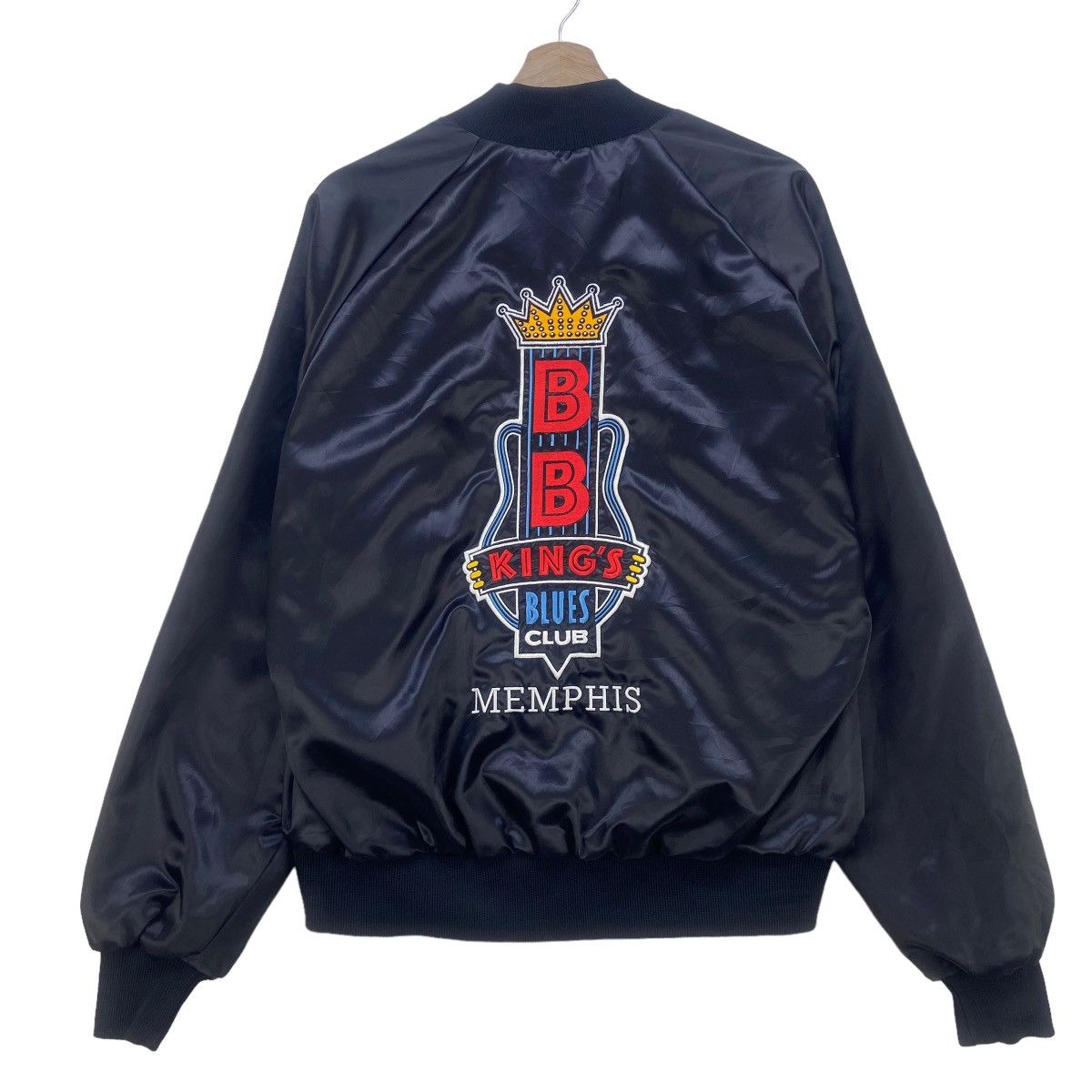 image of Auburn Made In USA x Vintage VTG Auburn Sportswear King’S Blues Club Memphis Coach Jacket in Black 