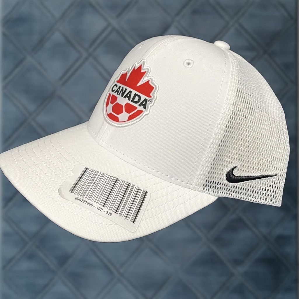 Nike Nike Team Canada Soccer Hat Cap Dri Fit Swoosh Flex Legacy91 White Red USA 90s Mens Baseball Cap Size ONE SIZE - 1 Thumbnail