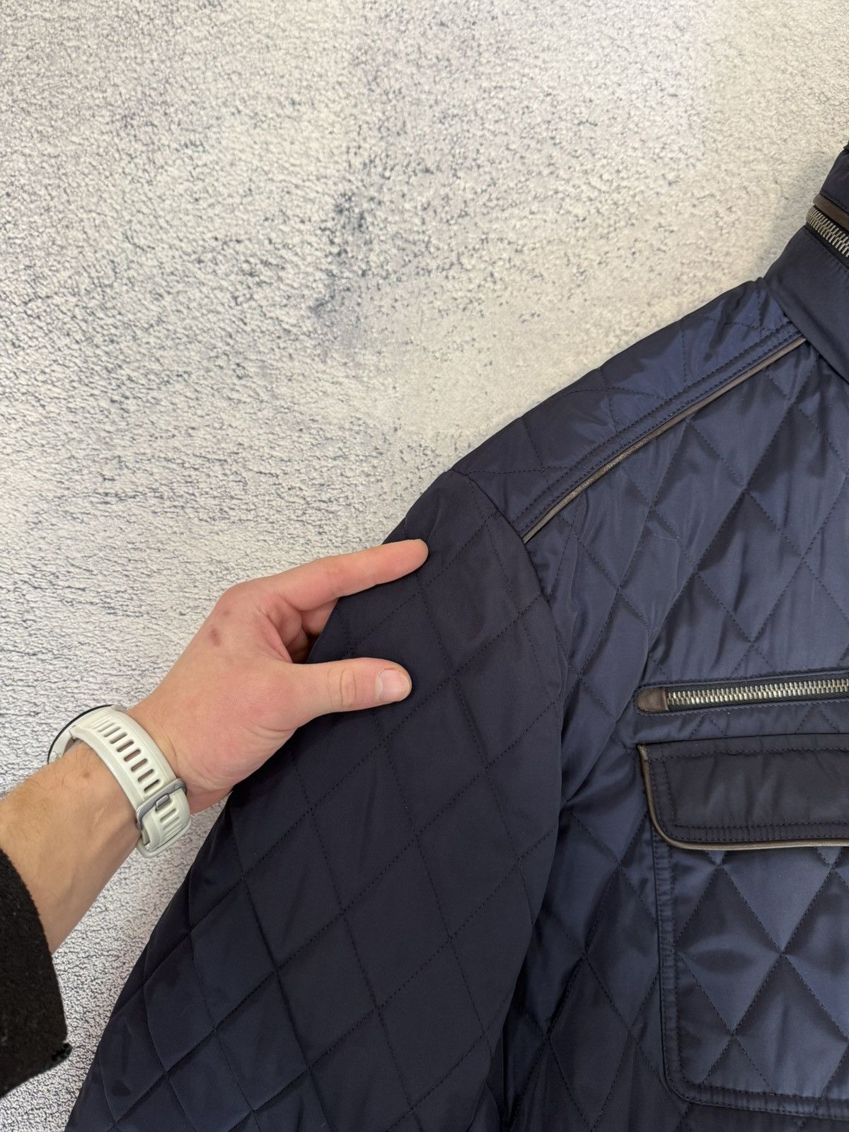 Paul & Shark Paul Shark Quilted Jacket Men 3XL Riri Zippers Lamb Leather Size US XXL / EU 58 / 5 - 14 Thumbnail