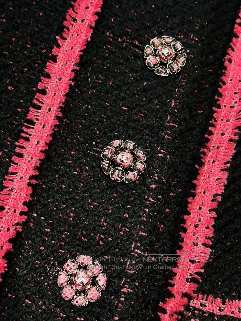 Chanel Chanel 22k show black pink edge four-pocket long-sleeved j Size XXS / US 00 / IT 34 - 6 Thumbnail