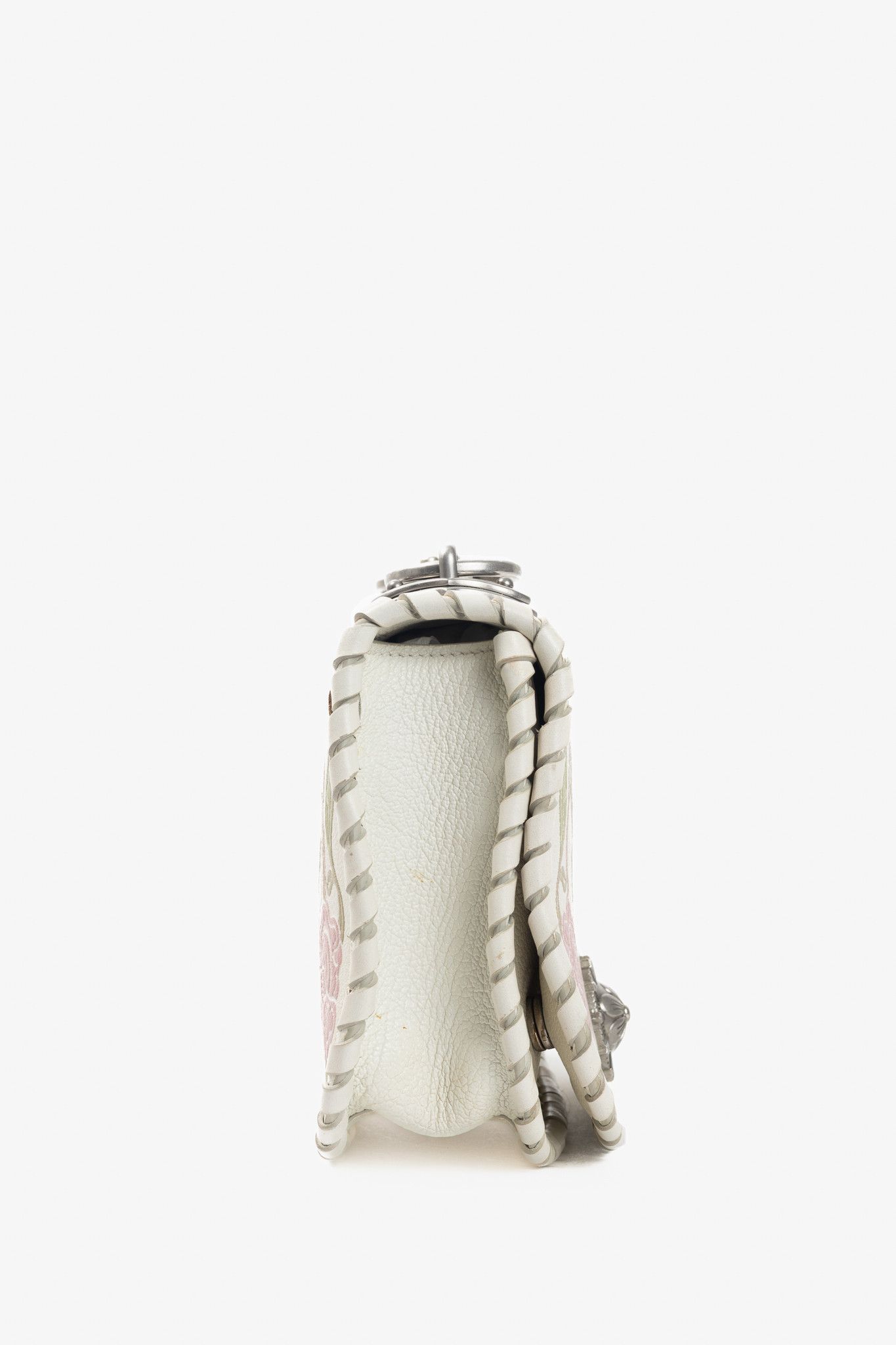 Miu Miu Miu Miu Madras Flora Leather Whipstitch Flap Crossbody Size ONE SIZE - 3 Thumbnail