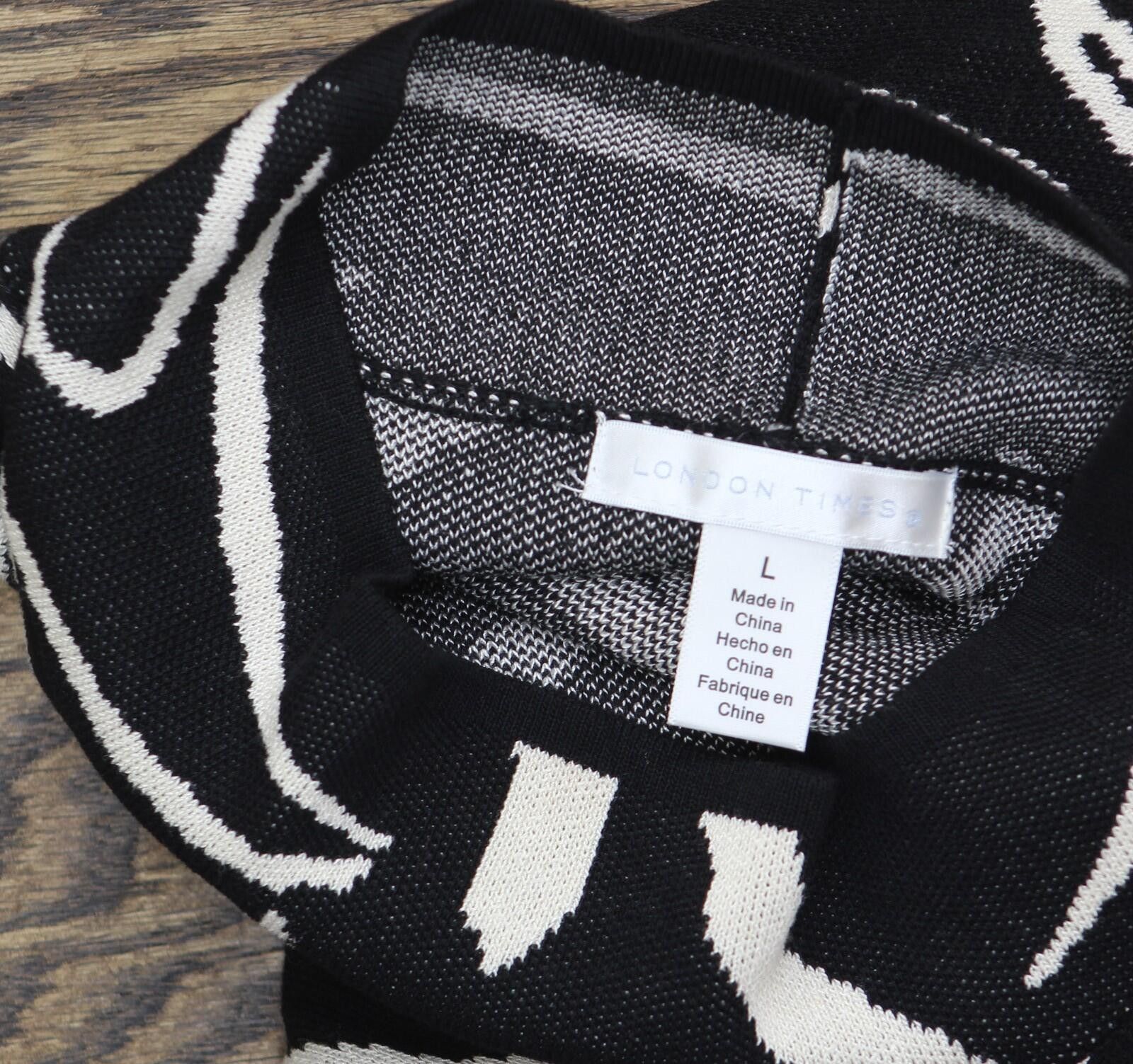 Other Nwt London Times Sleeve Mini Sweater Dress Black / White L Size L / US 10 / IT 46 - 5 Thumbnail