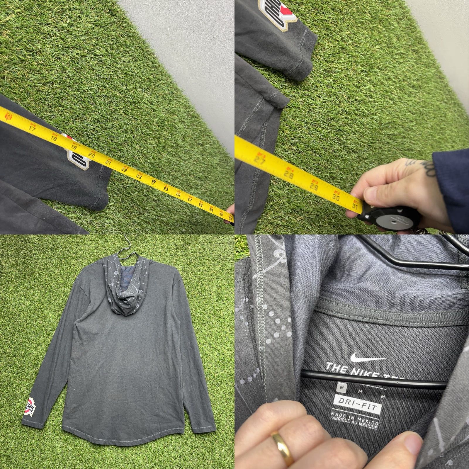 Nike Nike Shirt Mens Dri-FIT Hoodie Long Sleeve Football Gray MD Size US M / EU 48-50 / 2 - 8 Thumbnail