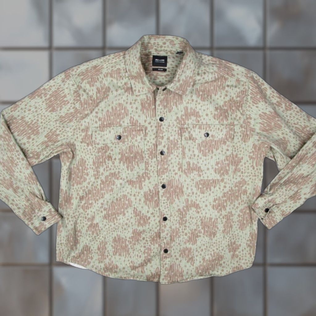 ONLY & SONS ONLY & SONS Mens Jacket 2XL Green Camo Shacket Twill Snap Front RLX AOP Onstream Vintage No N/A Size US XXL / EU 58 / 5 - 1 Thumbnail