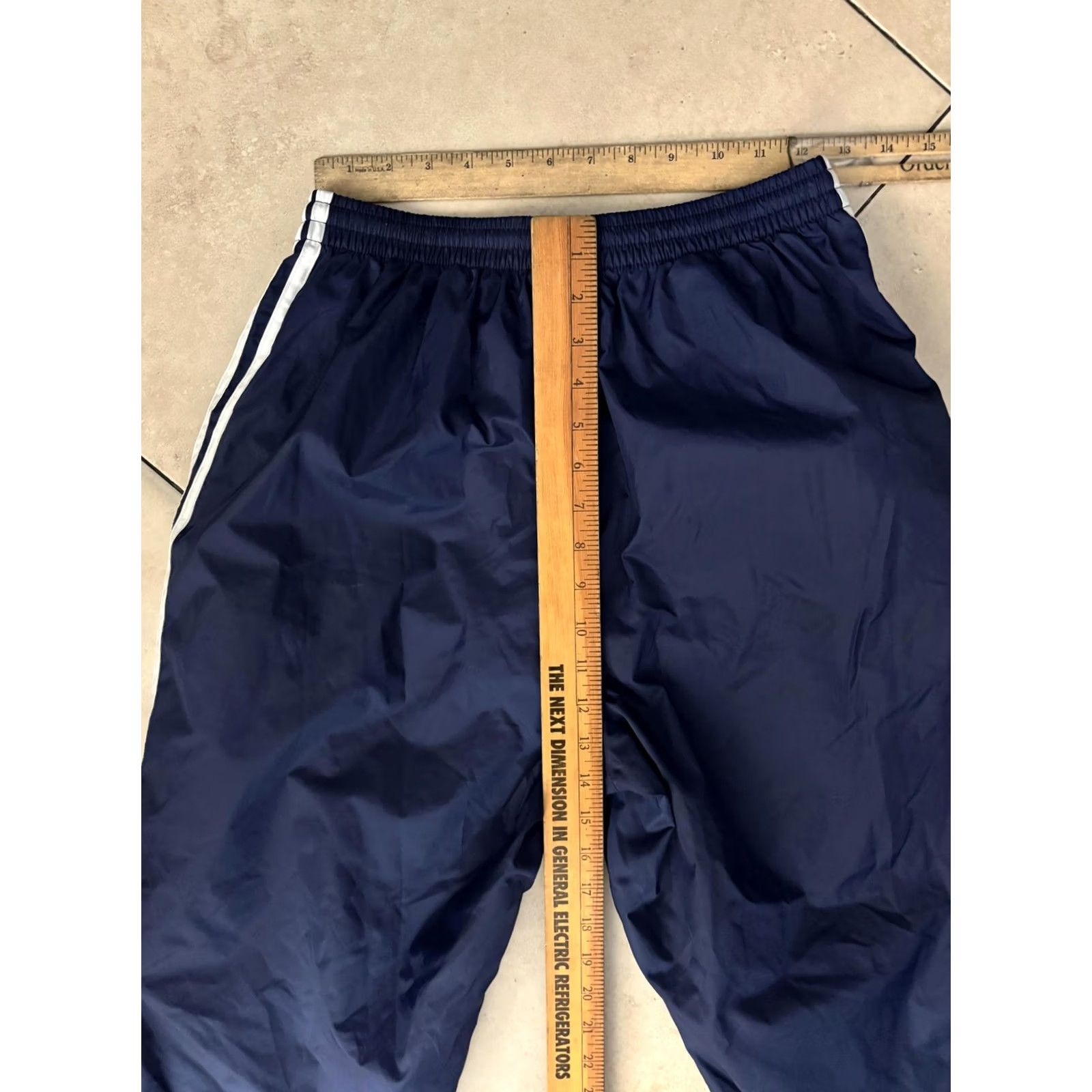 Adidas Adidas Track Pants Mens M Navy Blue 3-Stripes Lightweight Cotton Lined Size US 31 - 6 Thumbnail