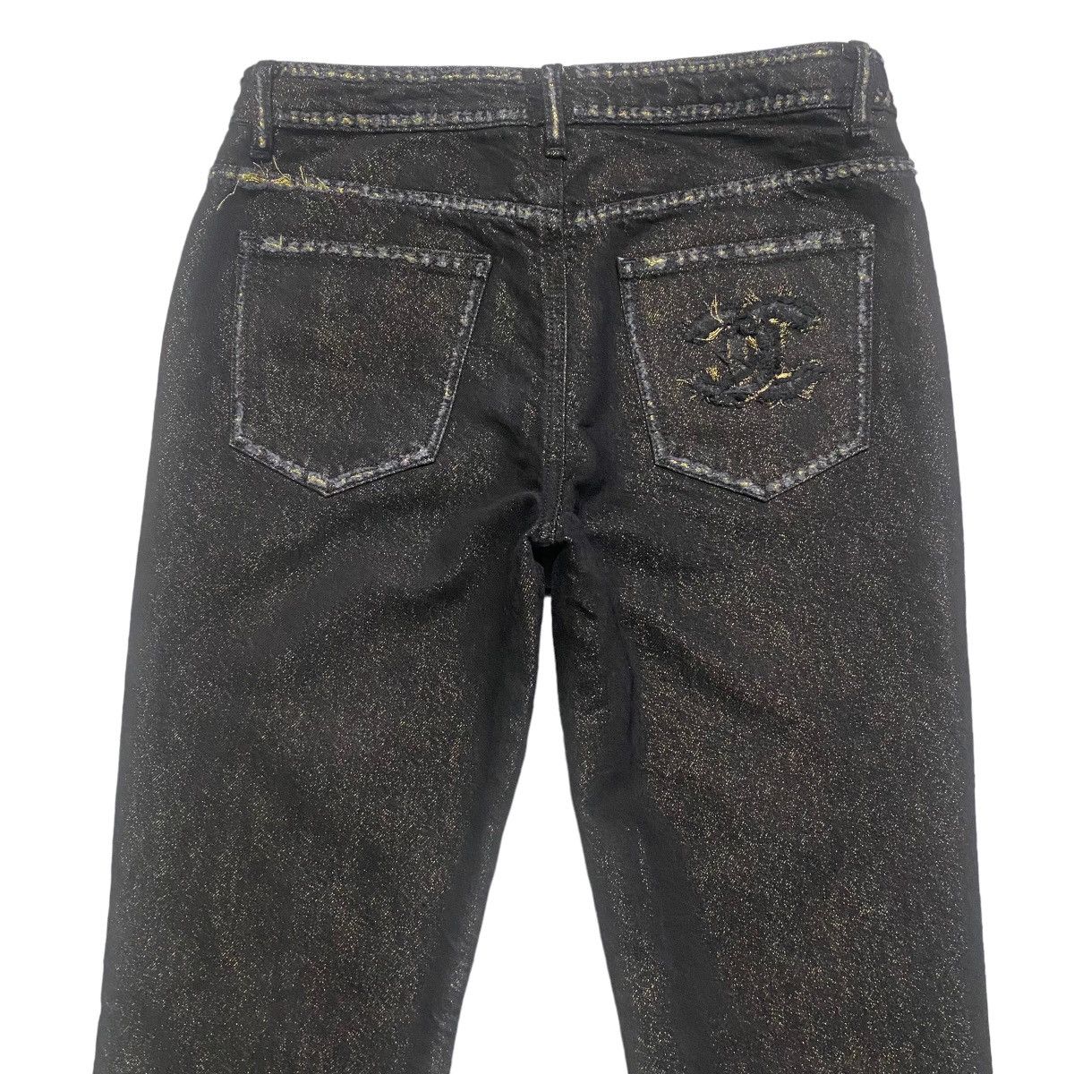 Chanel Chanel Noir Black&Gold Logo Pocket Denim Jeans Size 28" / US 6 / IT 42 - 12 Thumbnail