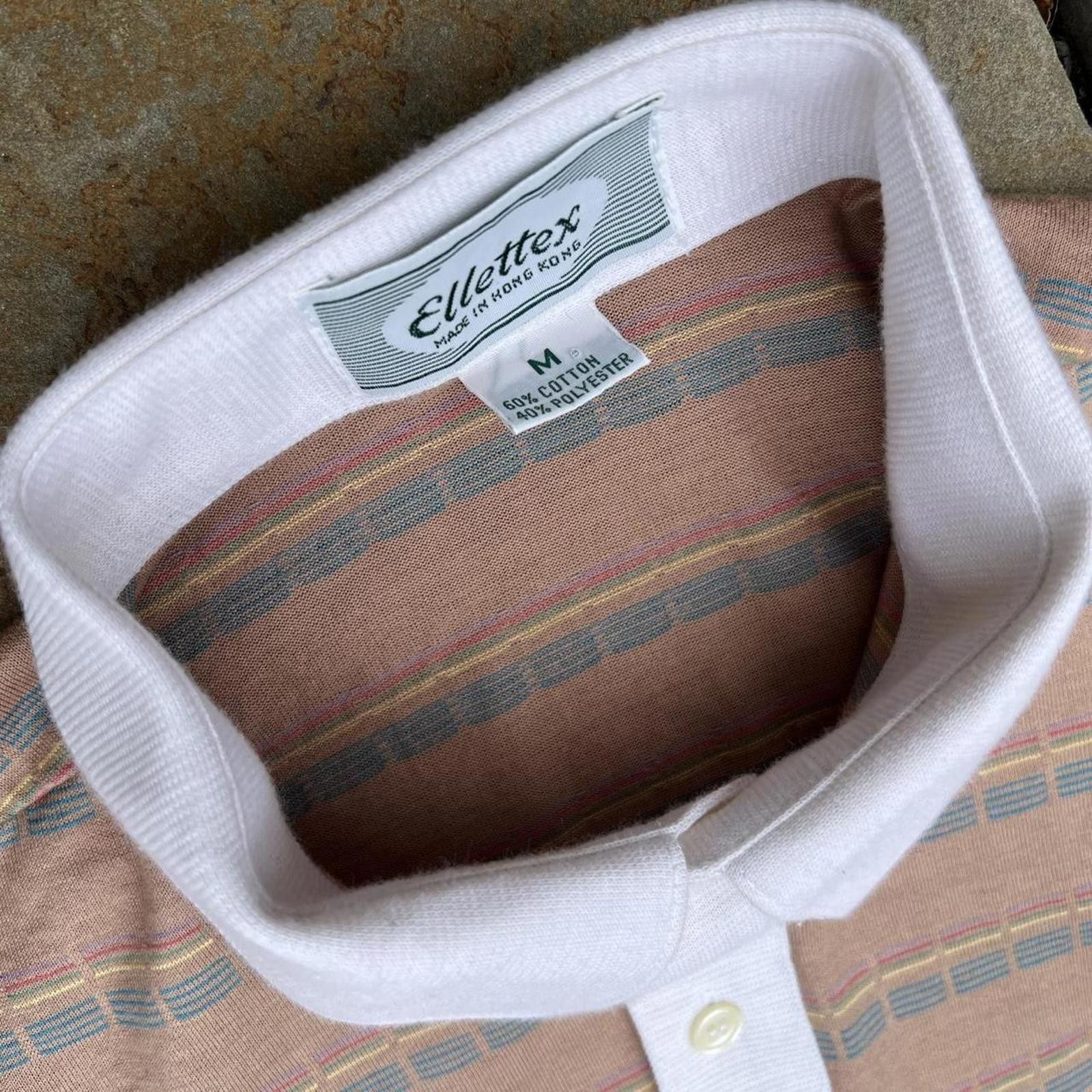 Vintage Vintage 80s Multi Stripe Contrast Collar Polo Size M / US 6-8 / IT 42-44 - 3 Thumbnail