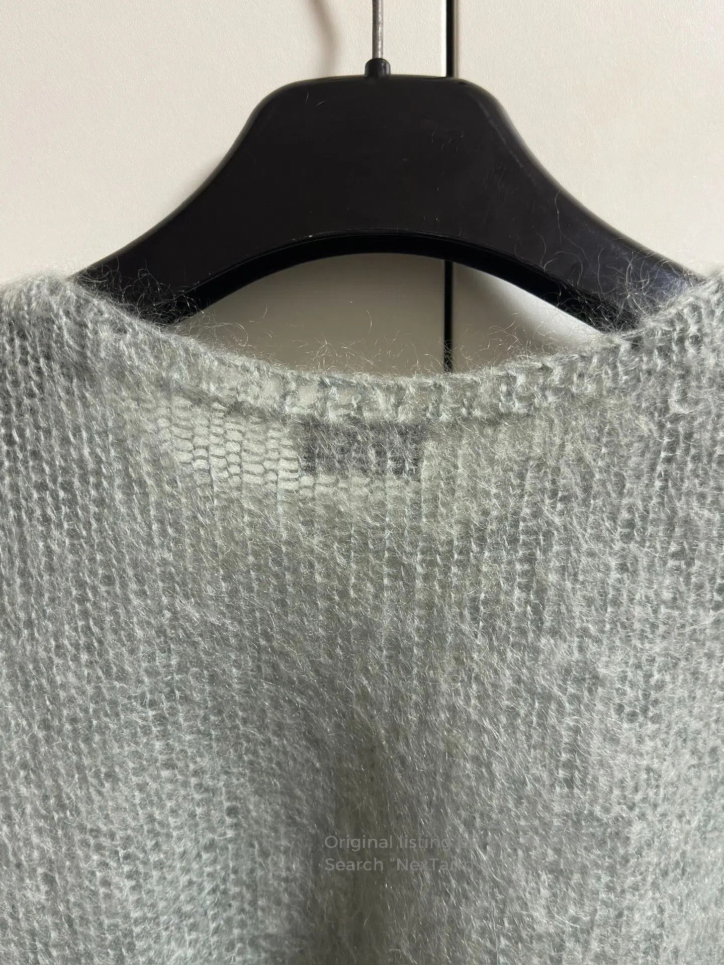 Saint Laurent Paris Saint Laurent Light Blue Cropped Mohair Sweater XS. Size XS / US 0-2 / IT 36-38 - 5 Thumbnail