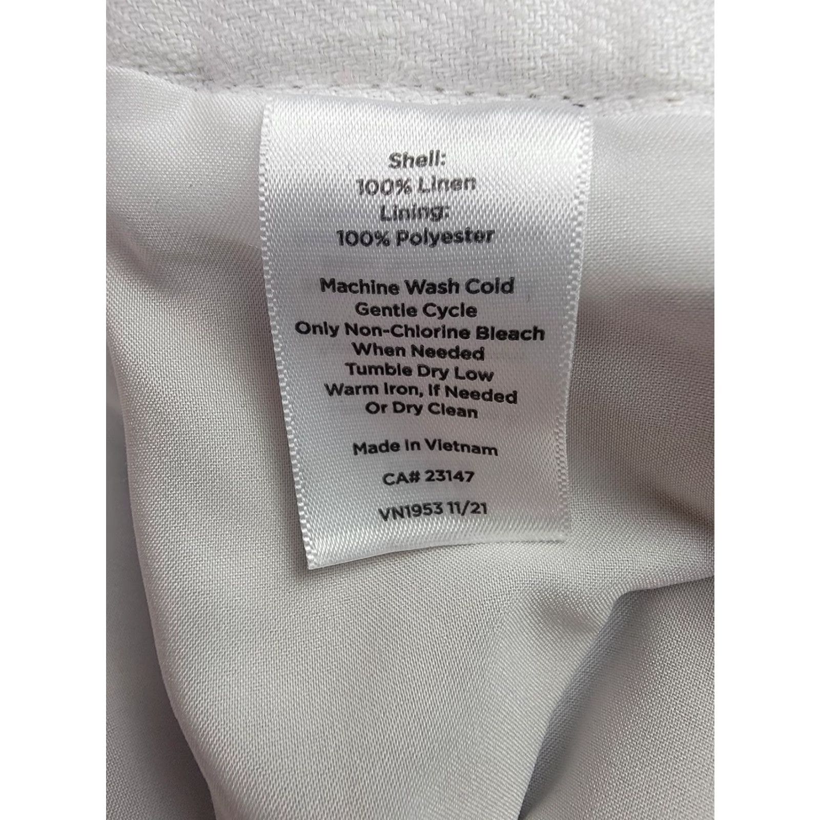 Talbots Talbots Pants Womens 12 White Linen Lined Straight Leg Pockets Summer Classic Size 34" / US 12 / IT 48 - 6 Thumbnail