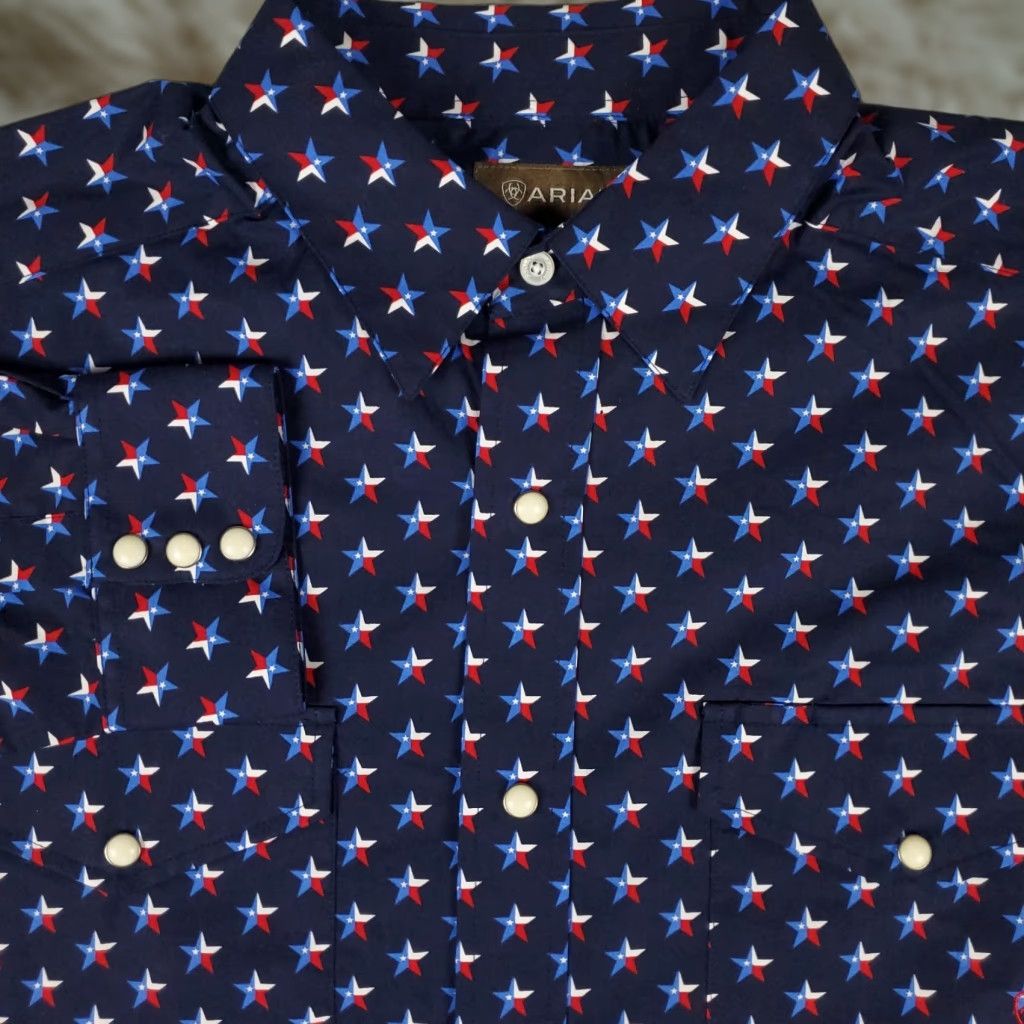 Ariat Ariat Men's Long Sleeve Western Button Shirt Blue Cotton Casual Formal Workwear 90s Size US L / EU 52-54 / 3 - 1 Thumbnail
