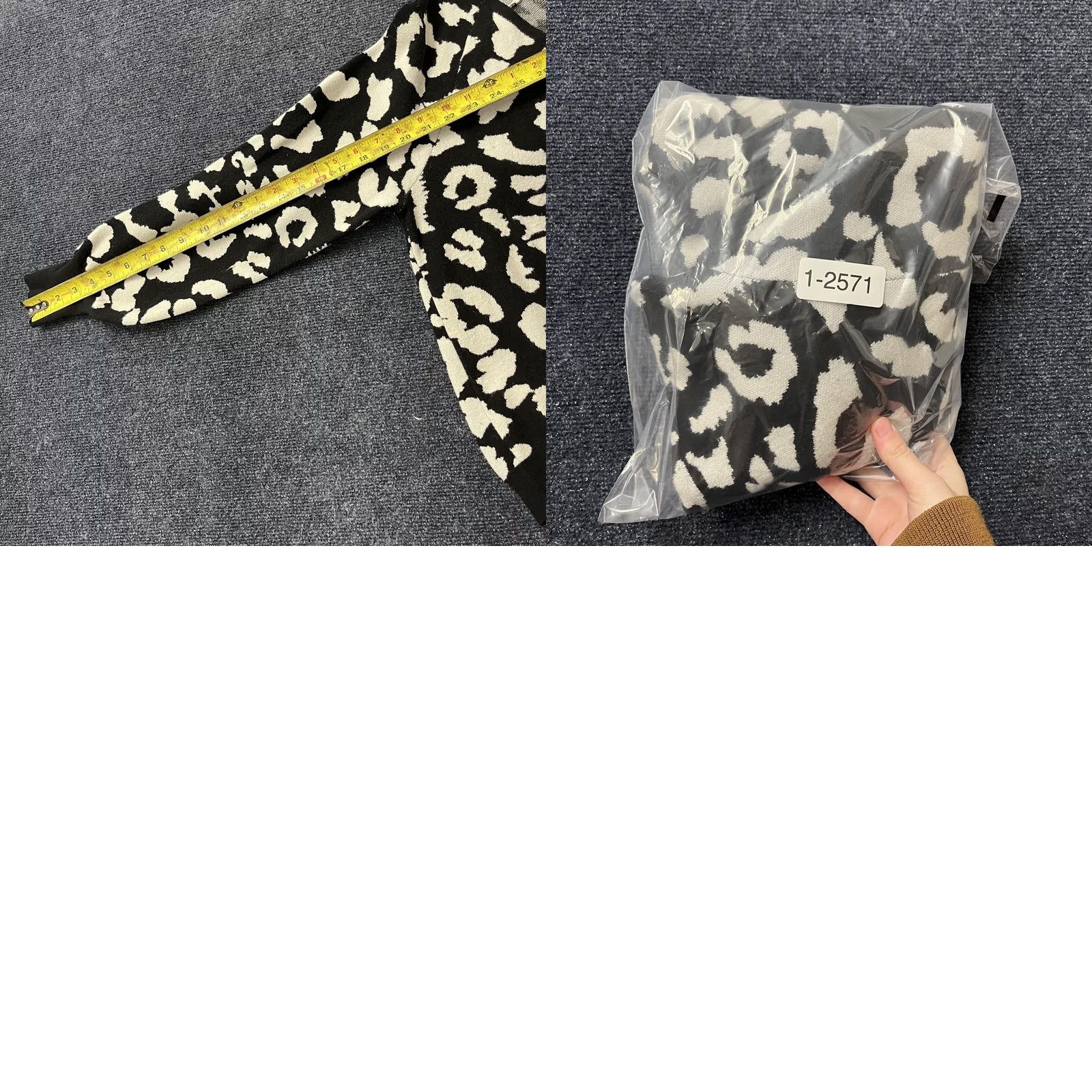 Vintage Philosophy Sweater Womens Medium Black White Leopard Print V Neck Pullover Size M / US 6-8 / IT 42-44 - 8 Thumbnail