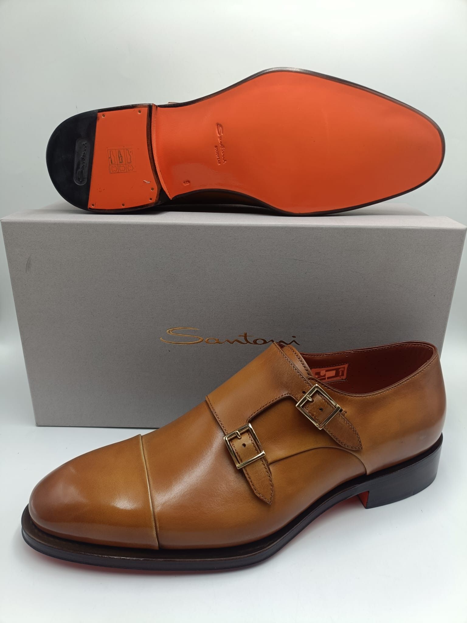 Santoni Santoni Double Monk Strap Brown Leather Goodyear Welted Size US 10 / EU 43 - 1 Thumbnail