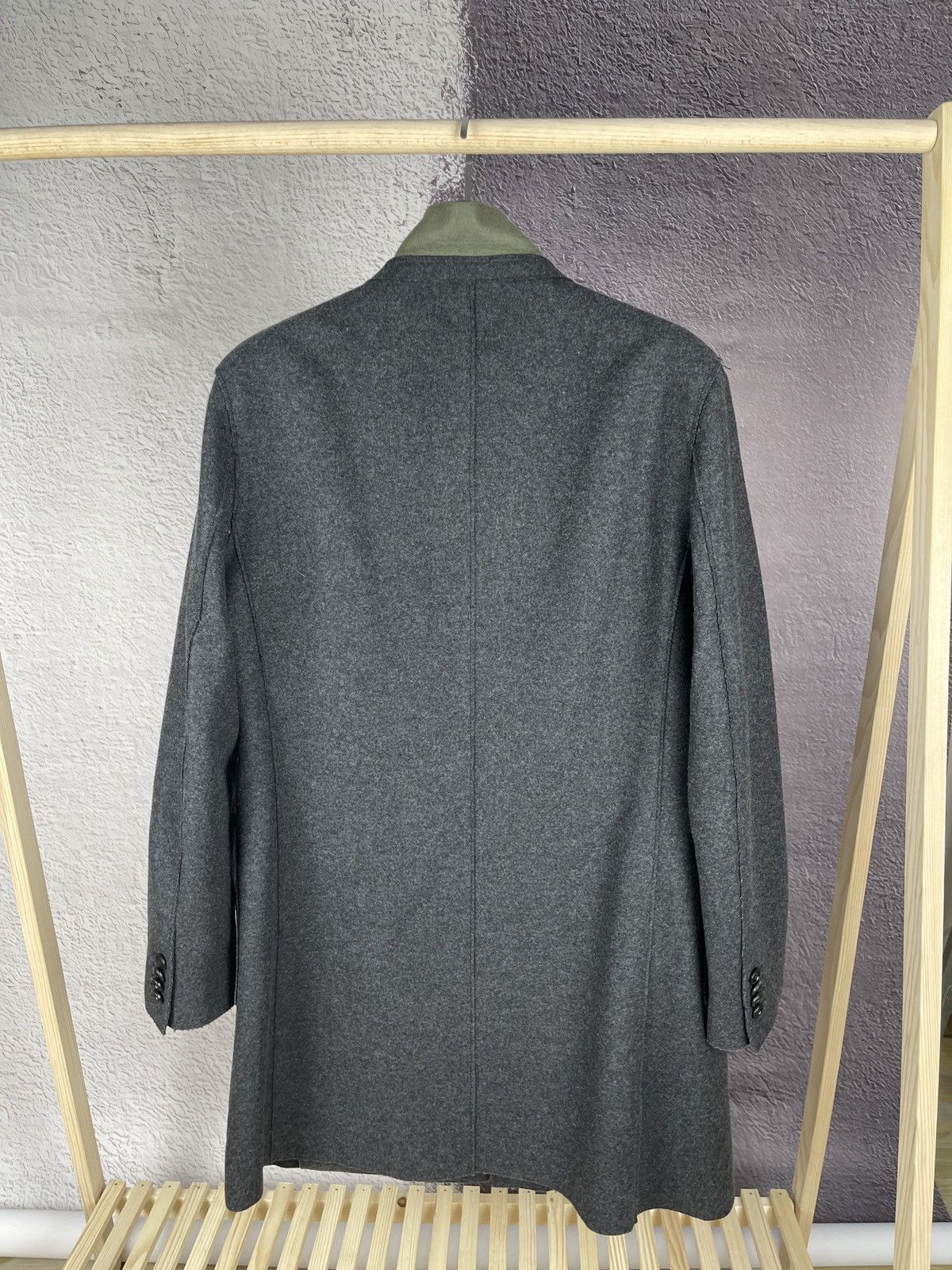Z Zegna Z Zegna grey single breasted wool unlined trench coat logo Size US L / EU 52-54 / 3 - 12 Thumbnail