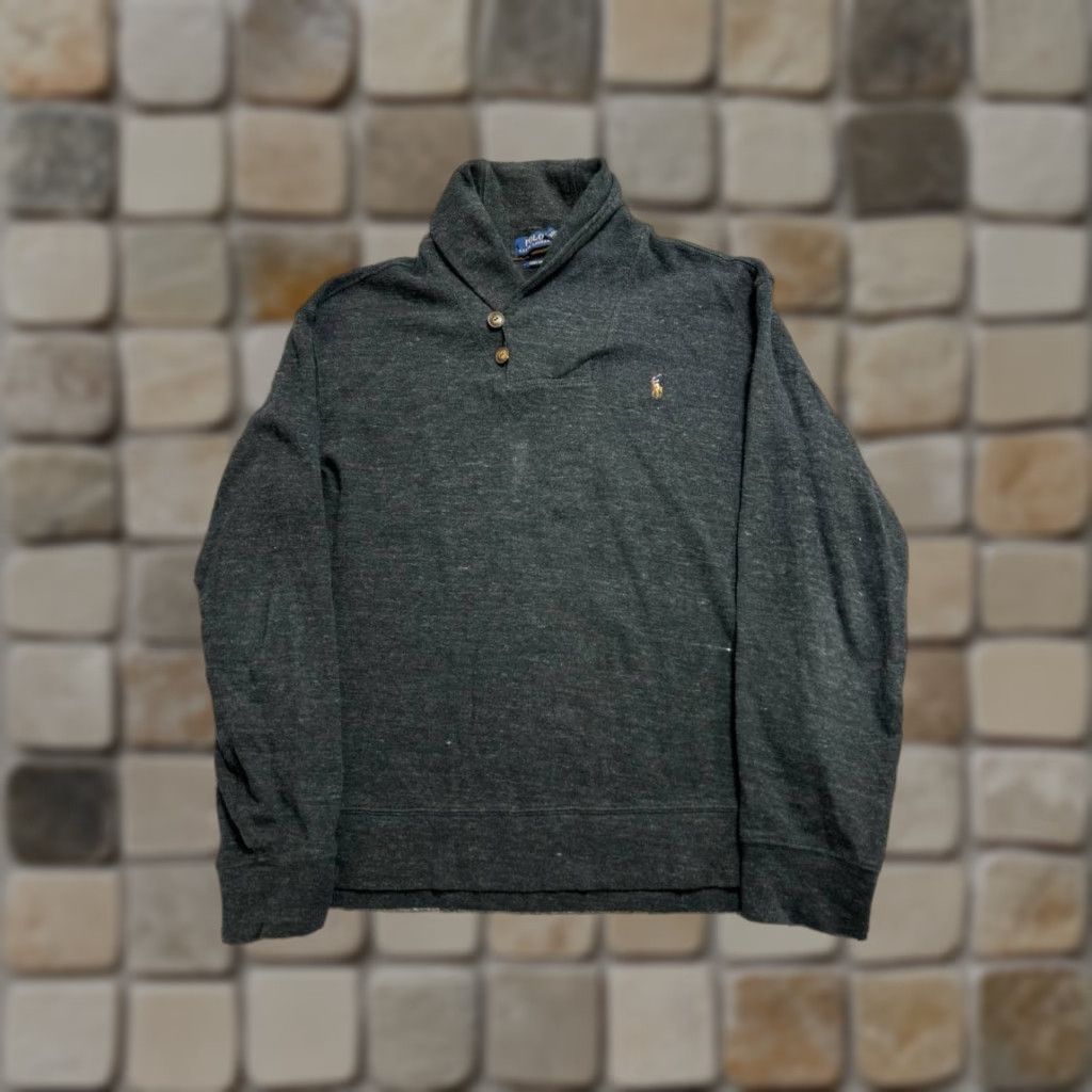 Polo Ralph Lauren Polo Ralph Lauren Sweater Mens Small Gray Cotton Estate Rib Shawl Neck Winter Size US S / EU 44-46 / 1 - 1 Thumbnail