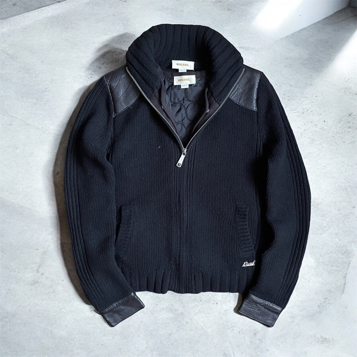 Diesel × Japanese Brand AvantGarde Y2K Japanese Vintage Knit Black Sweater Diesel Size XS / US 0-2 / IT 36-38 - 1 Thumbnail
