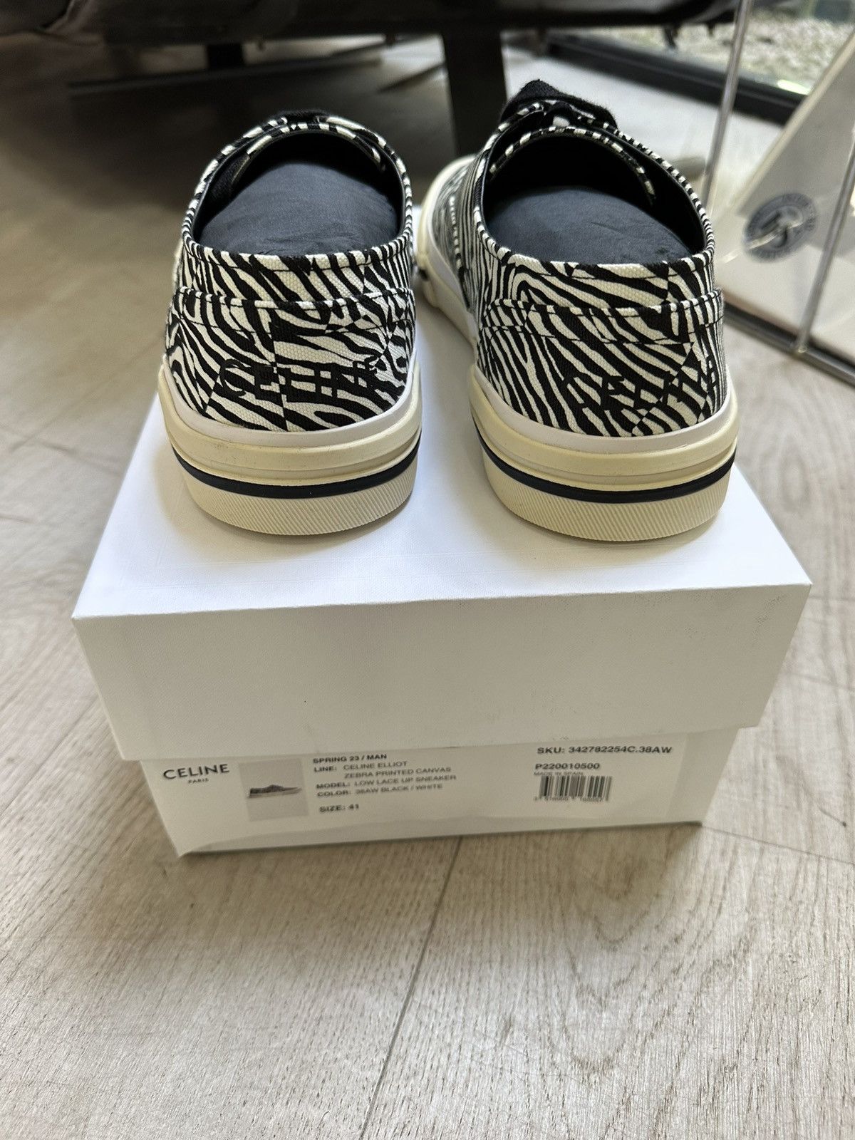 Celine New Elliot zebra printed canvas sneakers Size US 10 / EU 43 - 3 Thumbnail