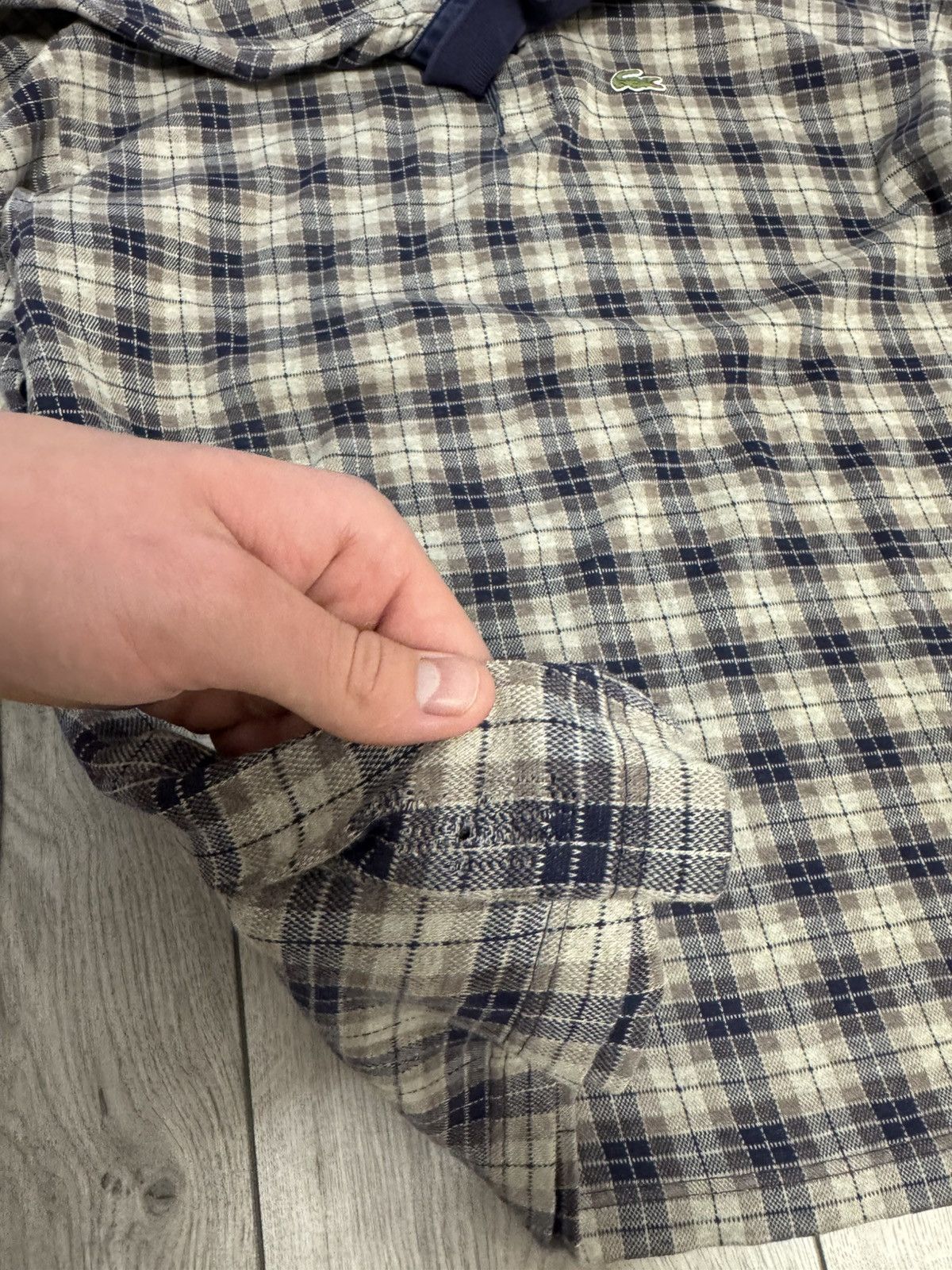 Lacoste Vintage Lacoste Checkered Shirt Long Sleeve distressed Polo Size US XL / EU 56 / 4 - 6 Thumbnail