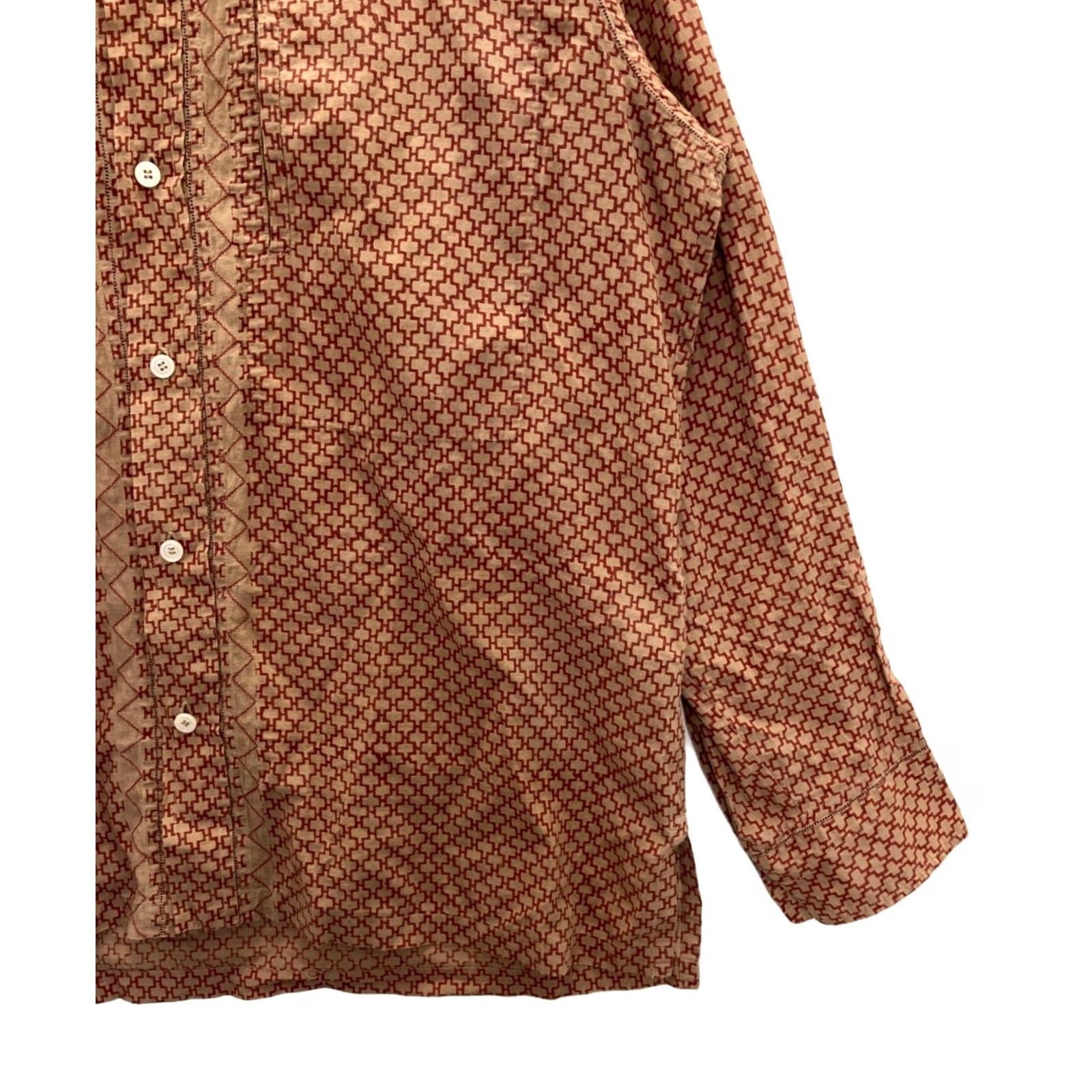 Issey Miyake ISSEY MIYAKE HaaT shirt men's size M red Long sleeve cotton band collar USED Size US M / EU 48-50 / 2 - 4 Thumbnail