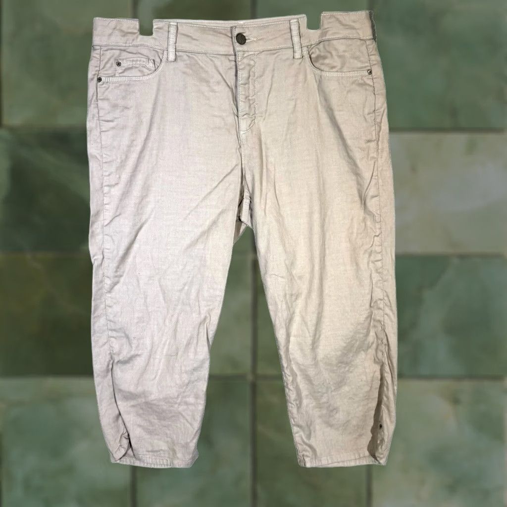 NYDJ NYDJ Pants Capris Women Size 10 Petite Beige Linen Blend Cropped Size 34" / US 12 / IT 48 - 1 Thumbnail
