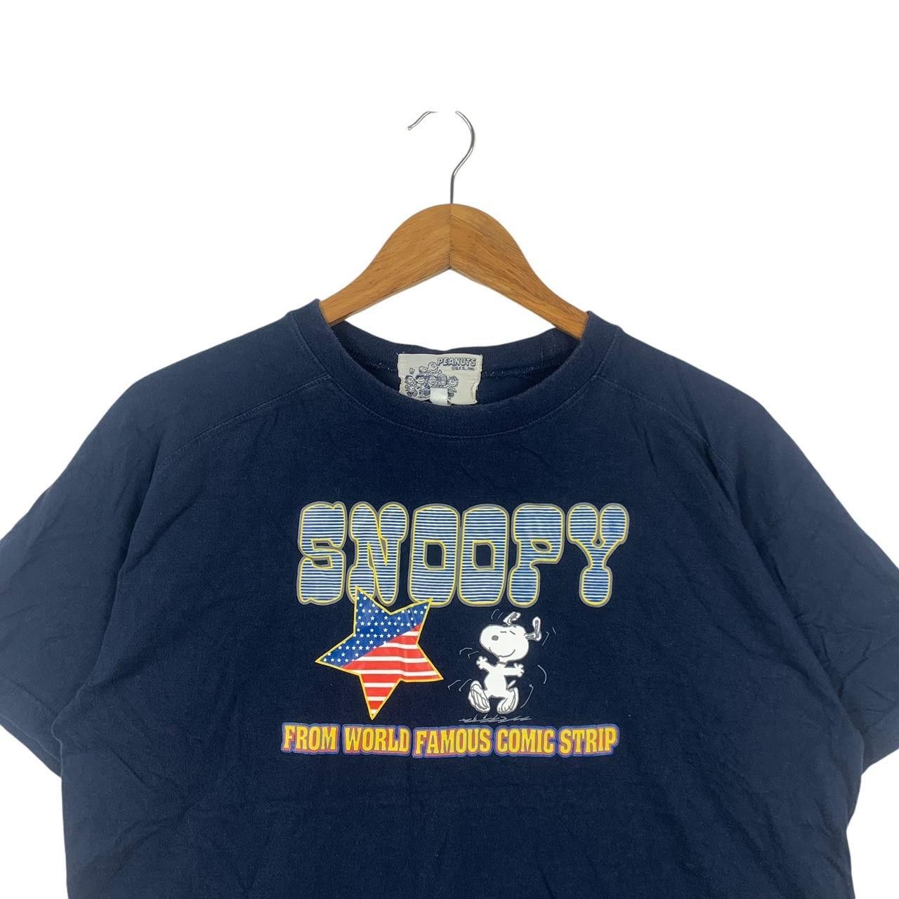 Peanuts Vintage PEANUTS SNOOPY USA Star Flag Comic Tee Shirt Top Size L / US 10 / IT 46 - 2 Thumbnail