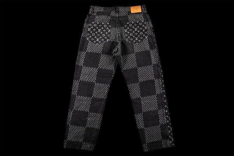 Louis Vuitton LOUIS VUITTON NIGO GIANT DAMIER WAVES MONOGRAM DENIM PANTS Size US 36 / EU 52 - 3 Thumbnail