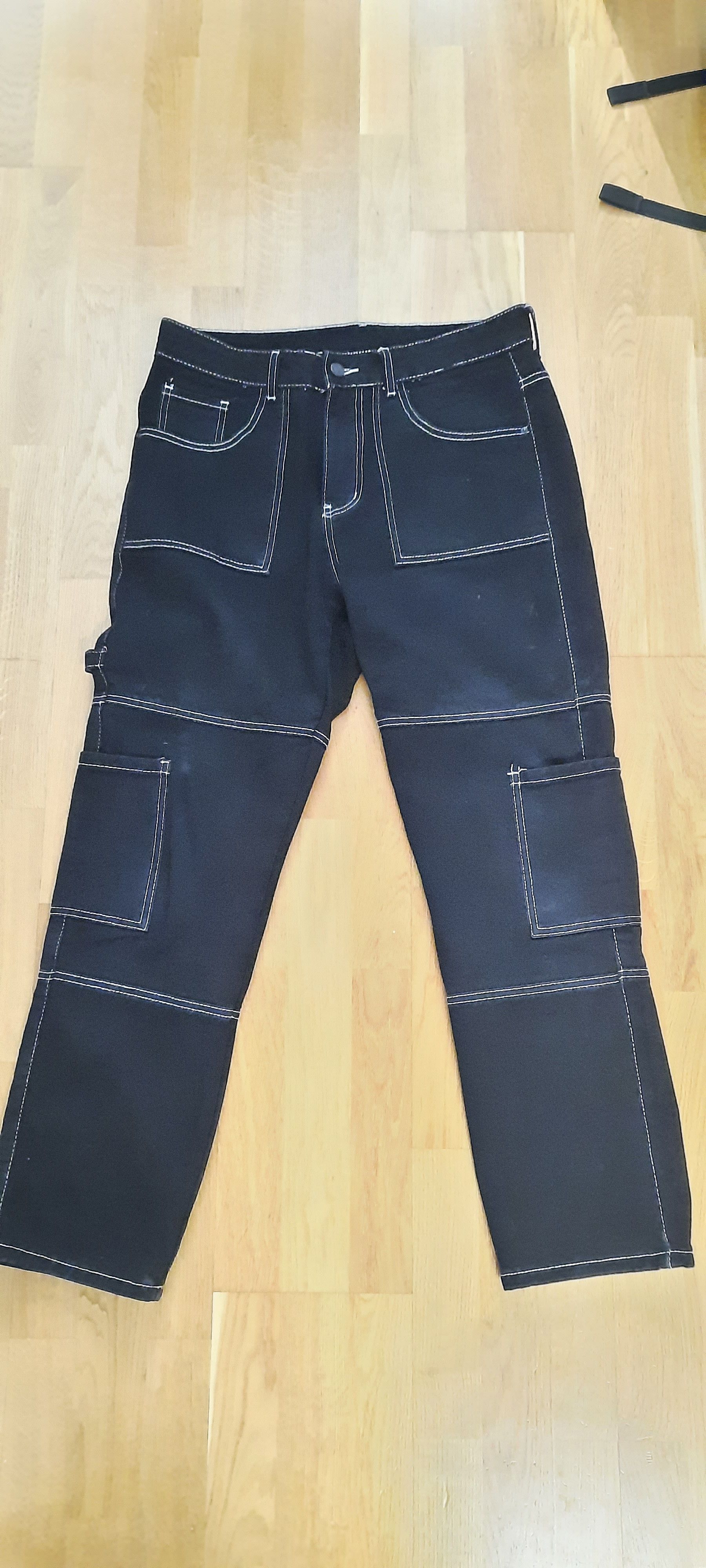Vintage Black and white workwear carpenter pants Size US 32 / EU 48 - 1 Thumbnail