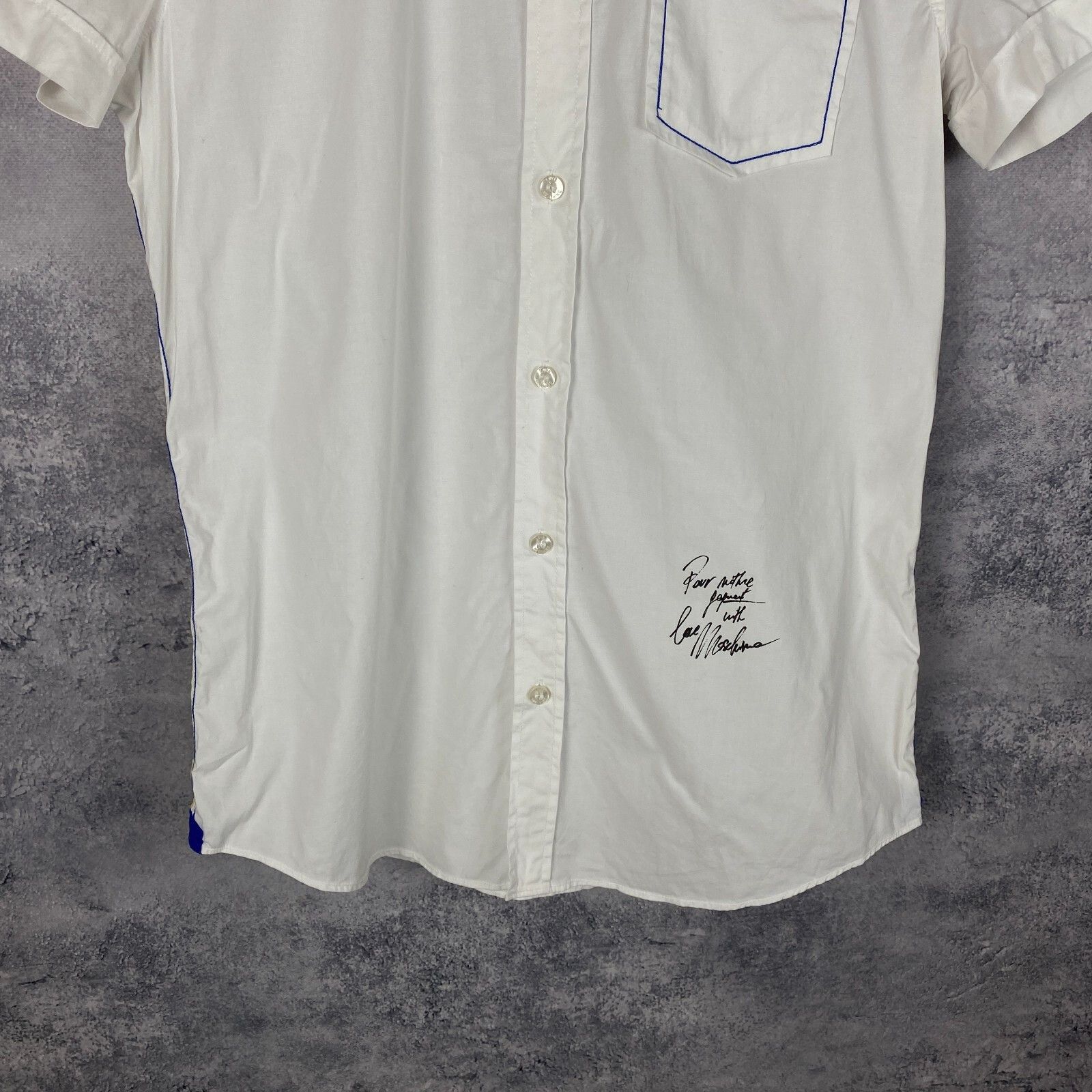 Moschino Love Moshino Shirt Men's Size M White Short Sleeve` Size US M / EU 48-50 / 2 - 3 Thumbnail