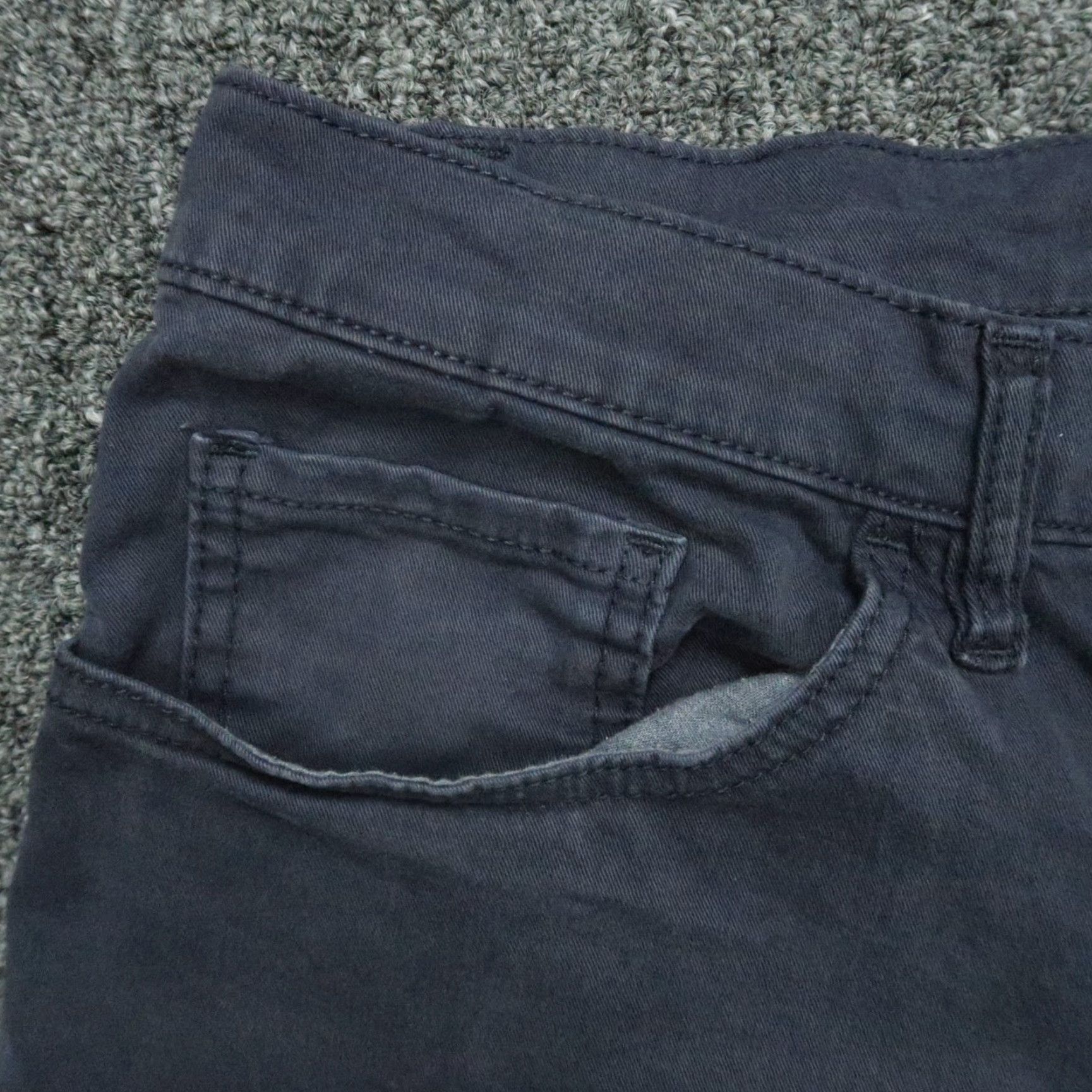Vintage Flint & Tinder Pants Mens 32x31 Blue 365 Tapered Fit 5-Pocket Chino Shirt/ Pants? Size US 32 / EU 48 - 3 Thumbnail