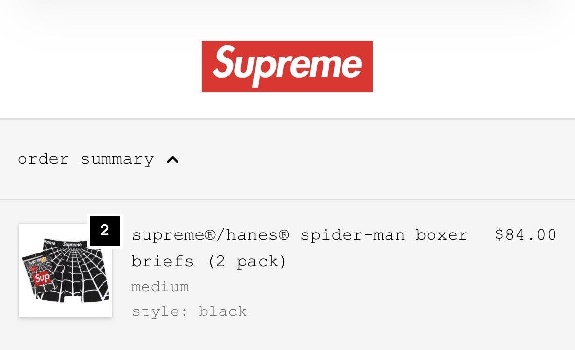 Supreme Supreme Spider-Man Boxers Size 34 - 2 Thumbnail