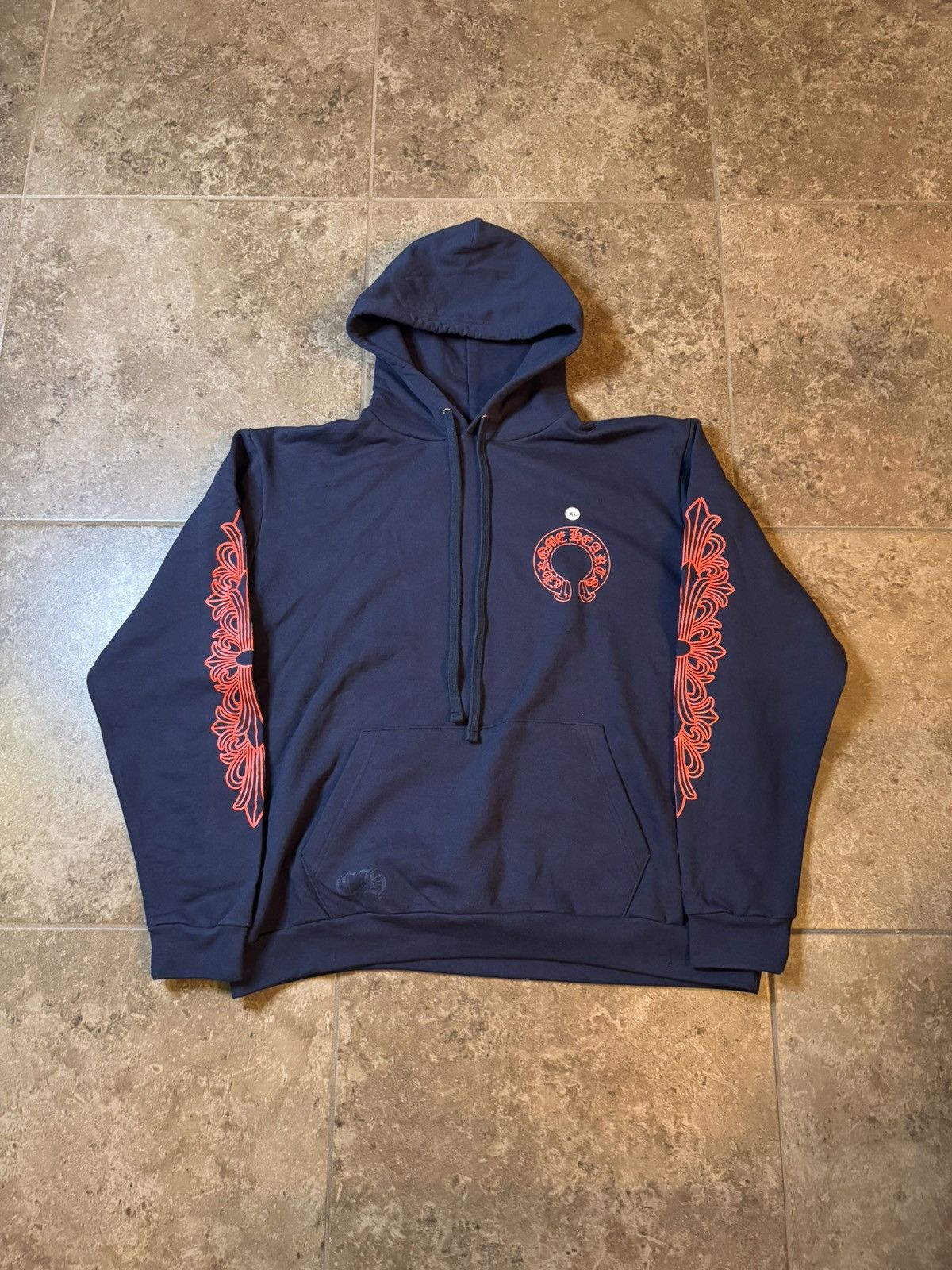 Chrome Hearts Chrome Hearts Horseshoe Floral Navy/ Red