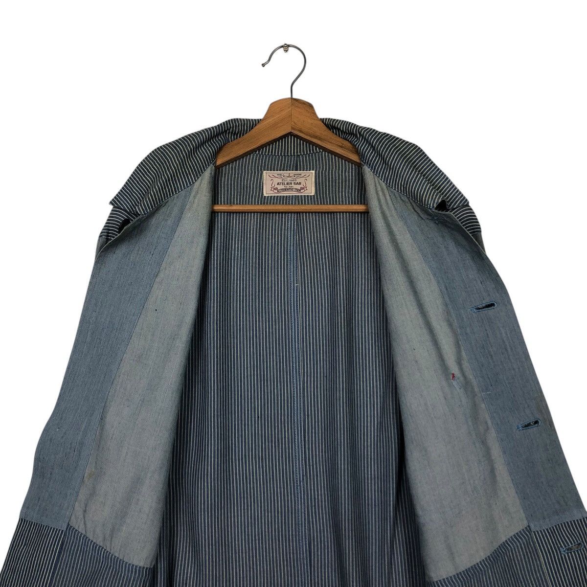 Japanese Brand Atelier SAB Multi-Stripe Work Jacket Hickory Issey Miyake Size US M / EU 48-50 / 2 - 15 Thumbnail