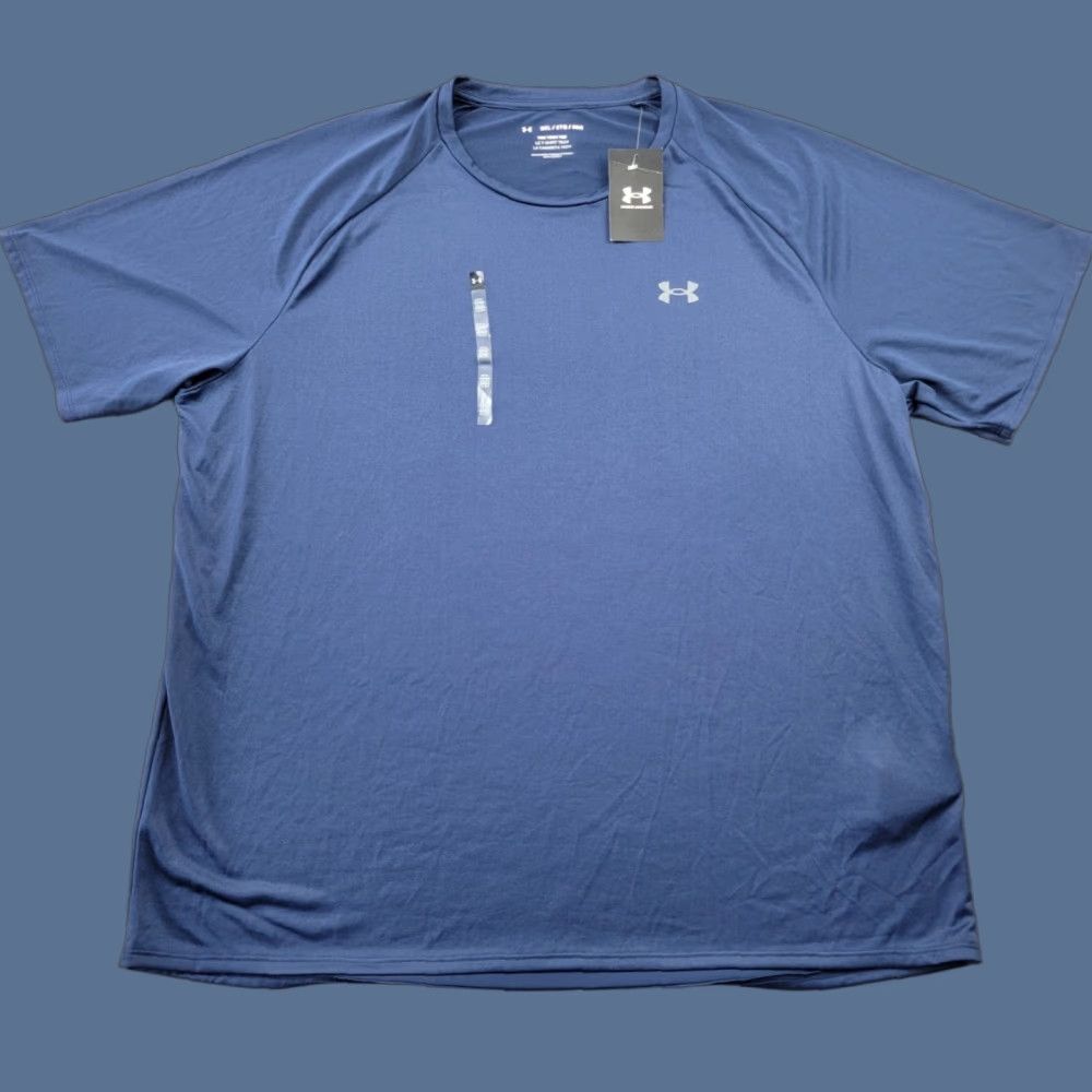 Under Armour Under Armour Tech Tee Mens 3XL Blue Short Sleeve Lightweight Athletic Shirt Sports Gym Training Size US 39 - 1 Thumbnail