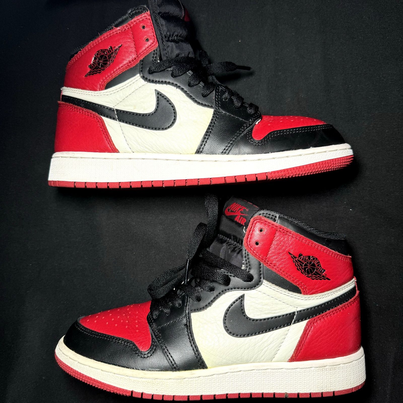 Jordan Brand × Nike Size 6 - Nike Air Jordan 1 OG BG Bred Toe 2018 Men's Shoes Size US 6 / EU 39 - 3 Thumbnail
