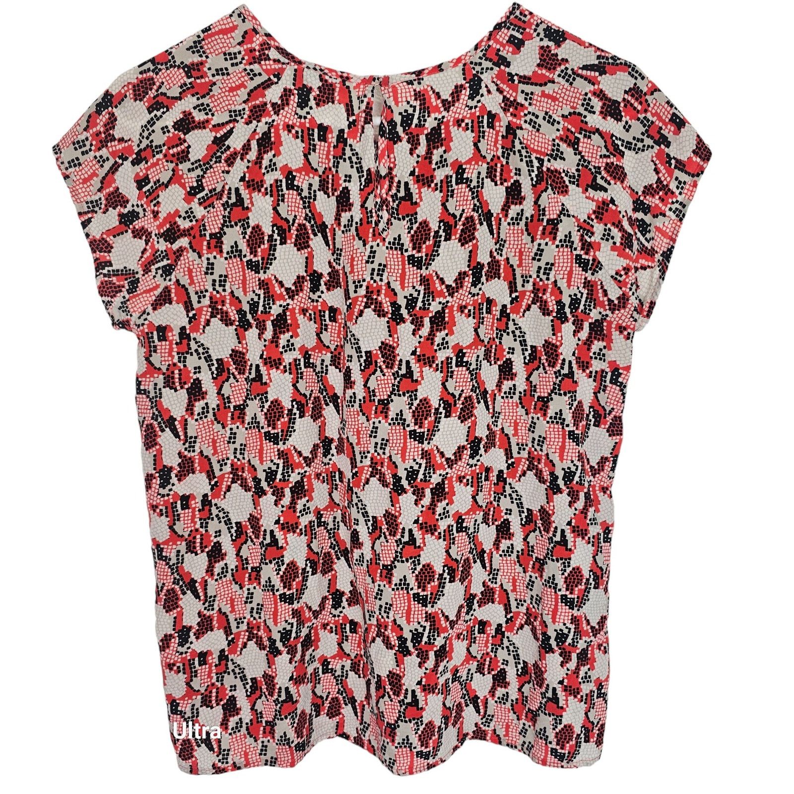 Joie Joie Silk Blouse Geometric Snake Lattice Neck Bartlett Poppy Size M / US 6-8 / IT 42-44 - 8 Thumbnail