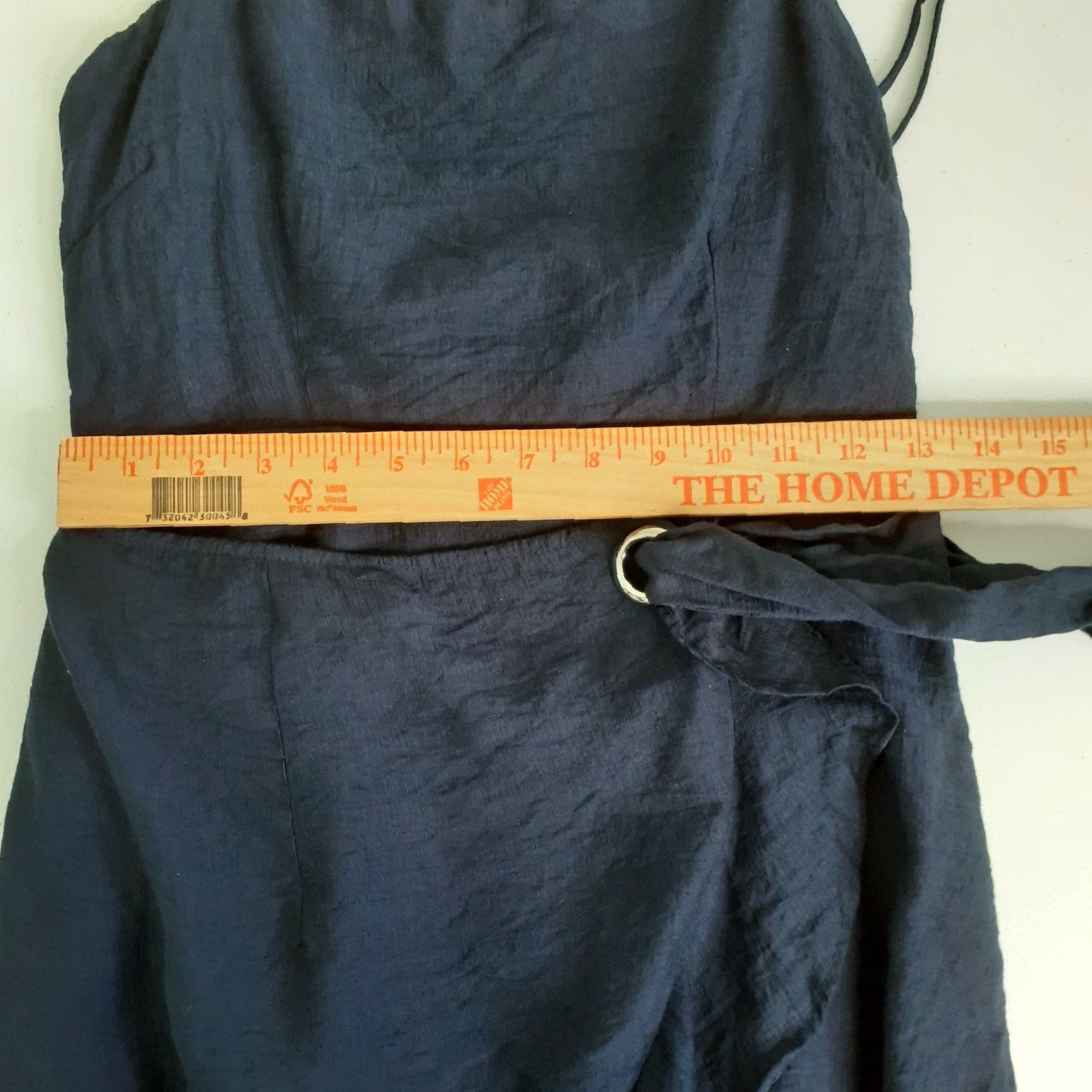 Vintage VINTAGE Hello Molly Dress Wrap Short Spaghetti Strap Navy Blue XS Waist 26" Women Wrap Dress Sleeveless Zipper Casual Party/Cocktail Size 28" / US 6 / IT 42 - 4 Thumbnail