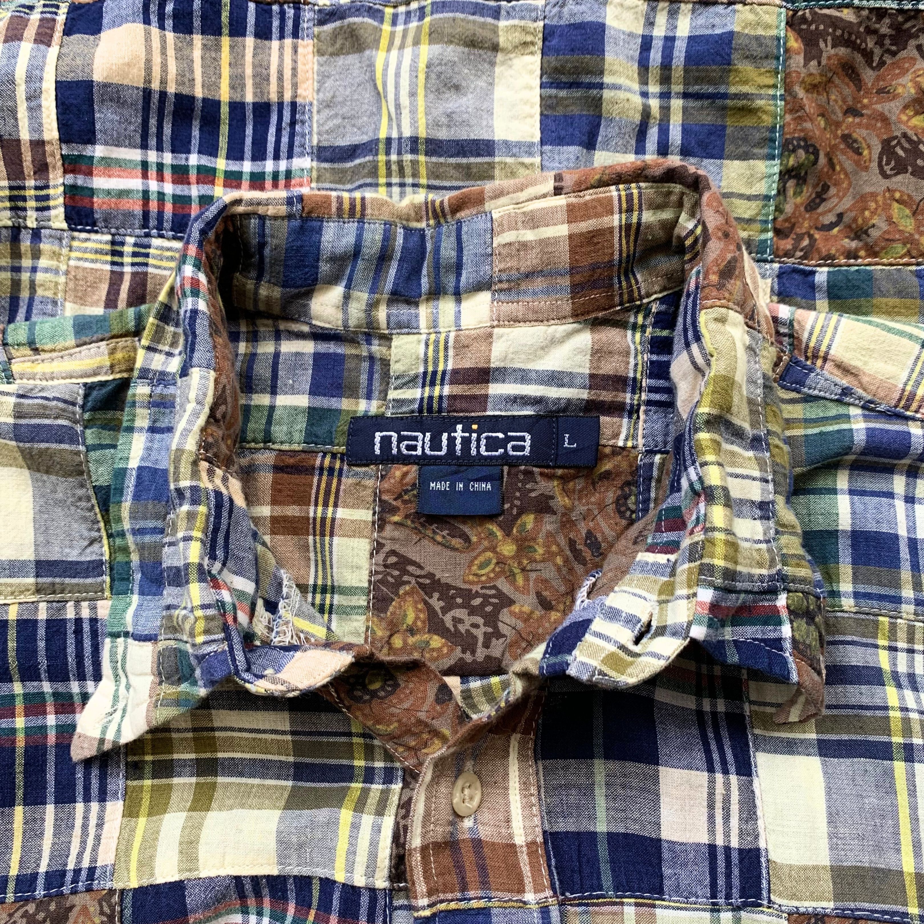 Nautica Patchwork Plaid 1990s Nautica Jeans USA Button Shirt Size US L / EU 52-54 / 3 - 5 Thumbnail