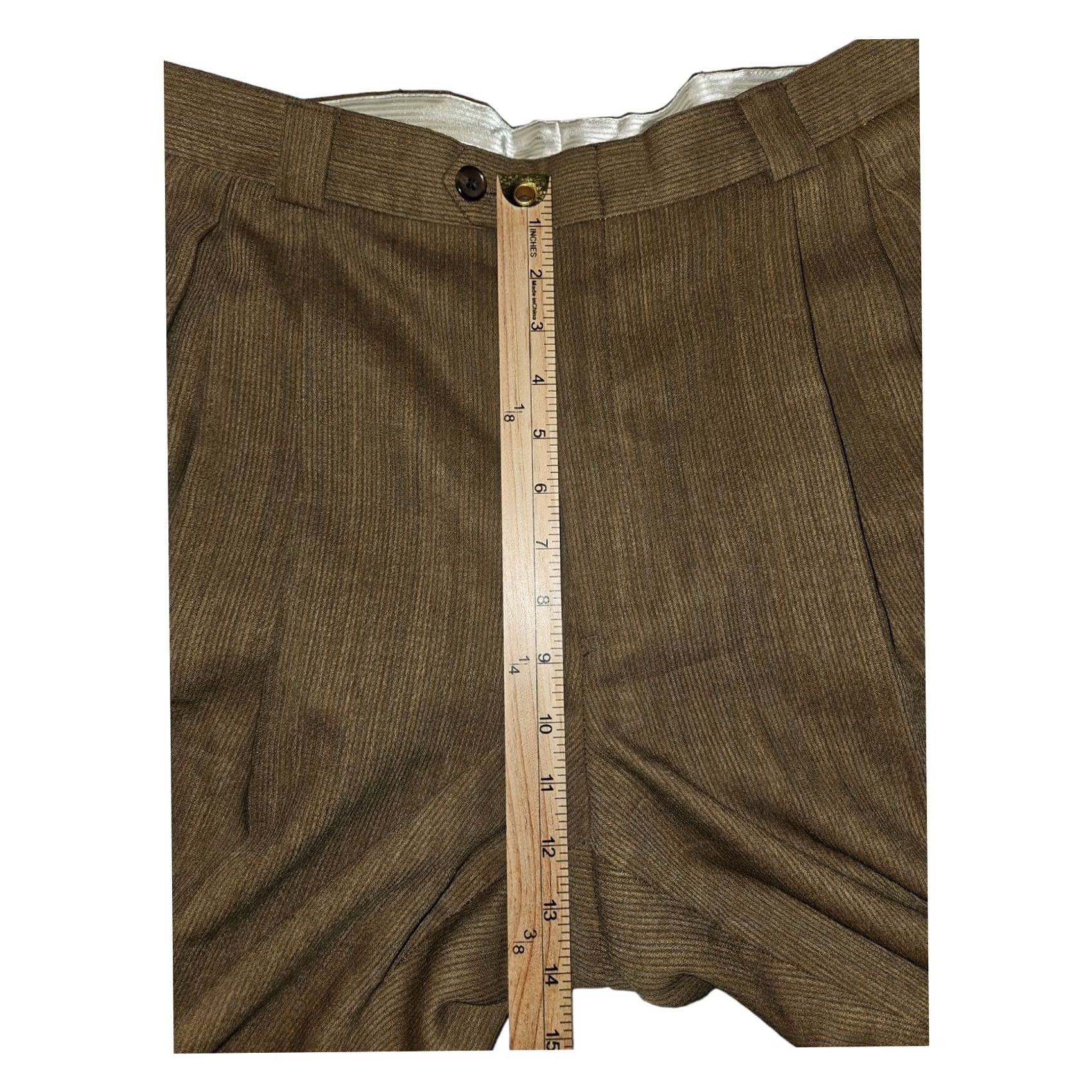 Vintage John Craig Dress Pants Striped 36 Men's Brown Wool Polyester Dry Clean Only Straight Leg High Rise Size US 36 / EU 52 - 5 Thumbnail
