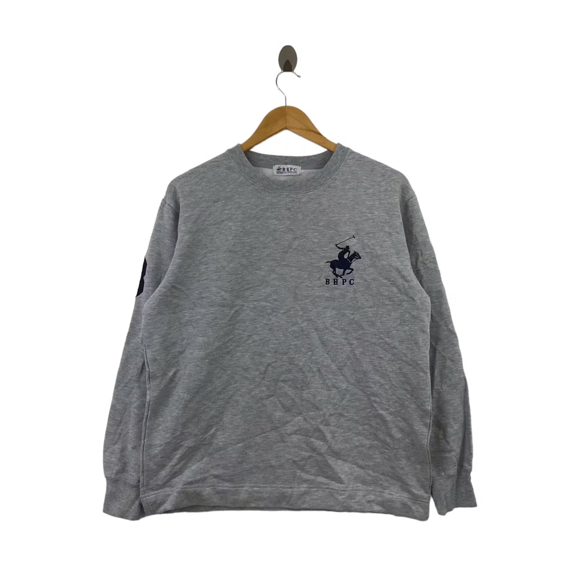 Vtg BEVERLY HILLS POLO Club Small Pony Gray Sweatshirt
