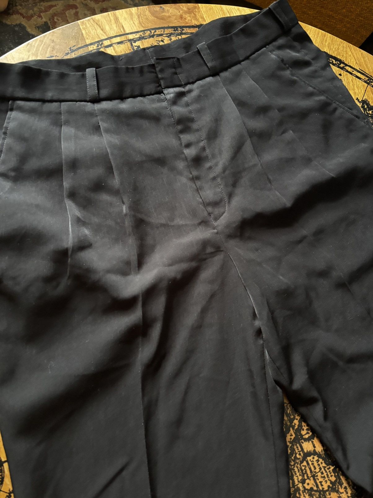 Vintage Vintage 1960/70s Tailored Black Trousers High Waisted Size US 34 / EU 50 - 2 Thumbnail