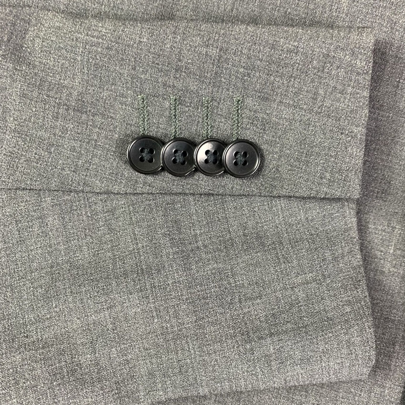 Theory Theory Blazer Mens 42R Gray Wool Spandex 2 Button (has Hole) Jacket/Coat, Single-Breasted, Regular Fit, Business Formal Office Work, Theory Size 42R - 4 Thumbnail