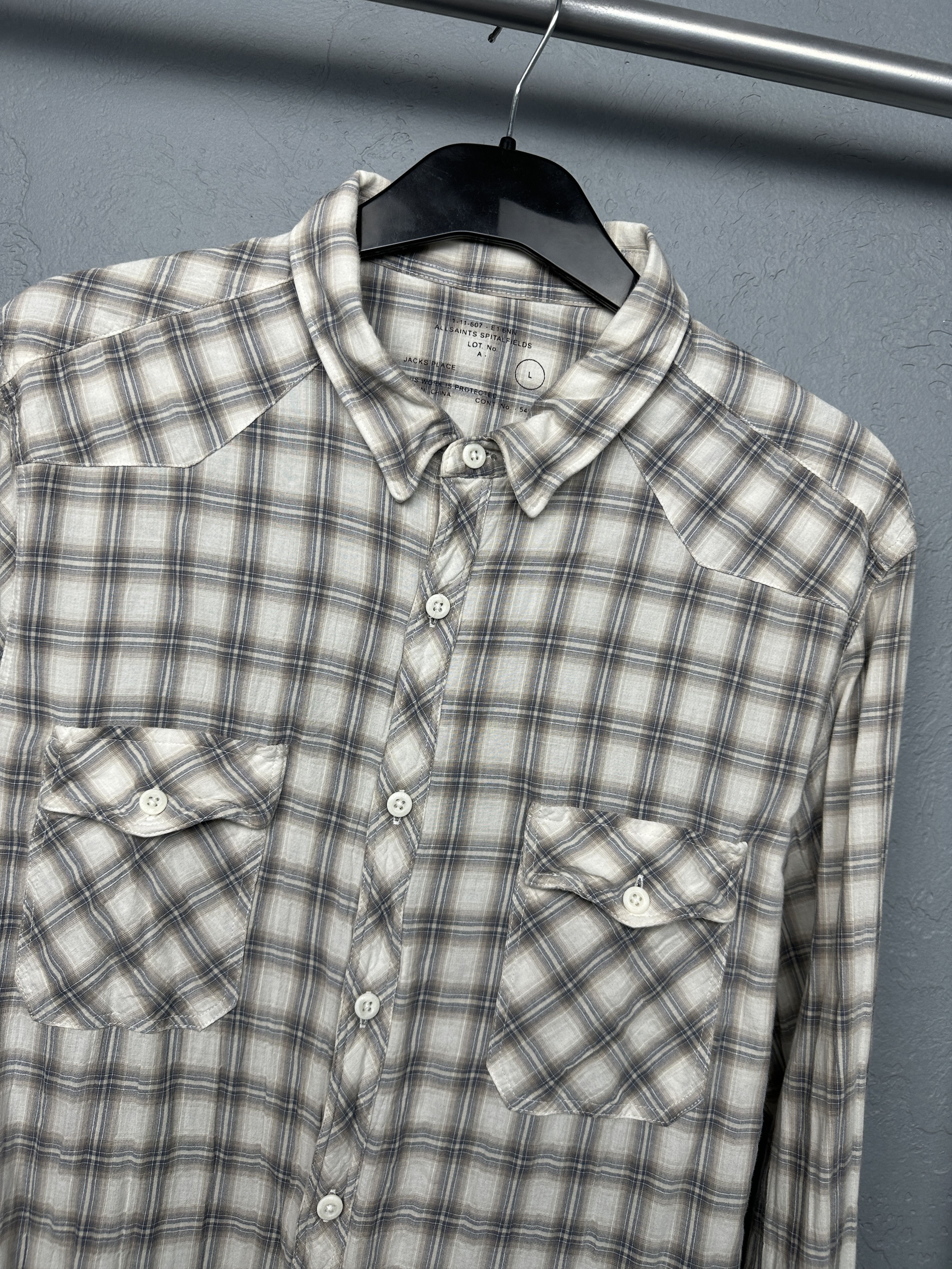 Allsaints Allsaints Vintage Mens Marksman Long Sleeve Plaid Shirt Size US L / EU 52-54 / 3 - 2 Thumbnail