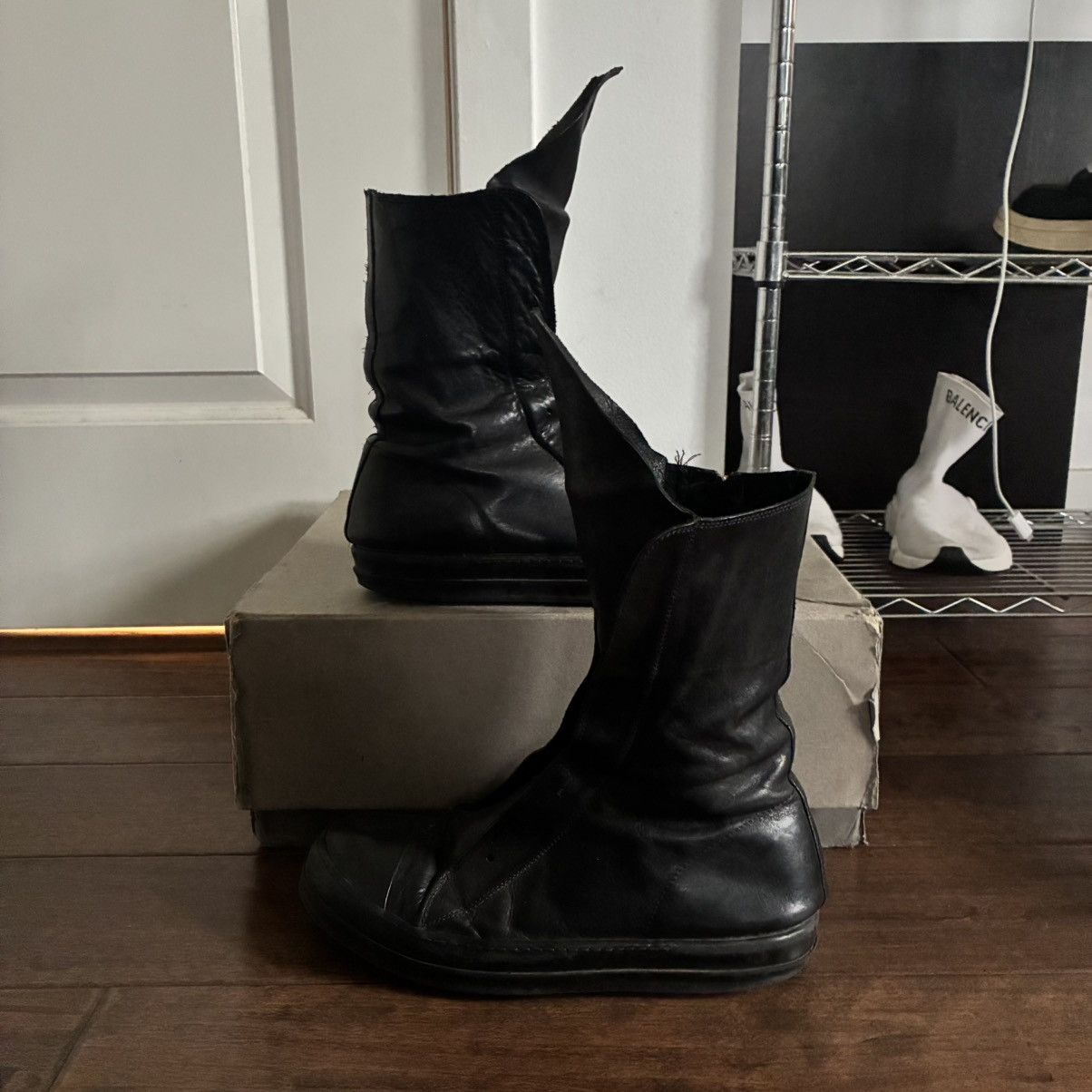 Rick Owens Rick Owens AW12 ‘mountain’ Black Laceless Ramones Size US 9 / EU 42 - 4 Thumbnail