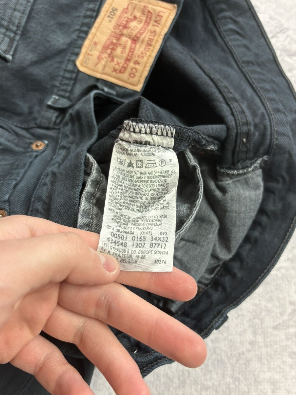 Levi's Vintage Levis 501 Denim jeans washed black pants retro Y2k Size US 33 - 7 Thumbnail