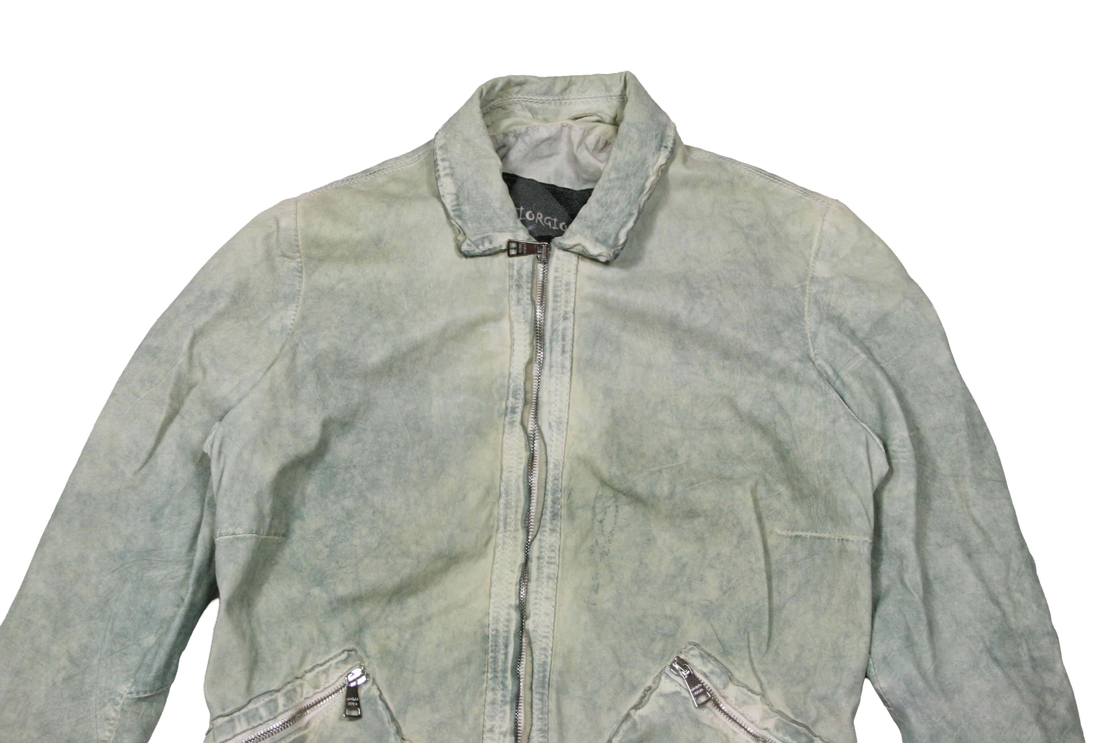 Giorgio Brato Vegetable Tanned Leather Avant Garde Biker Jacket Size S / US 4 / IT 40 - 3 Thumbnail