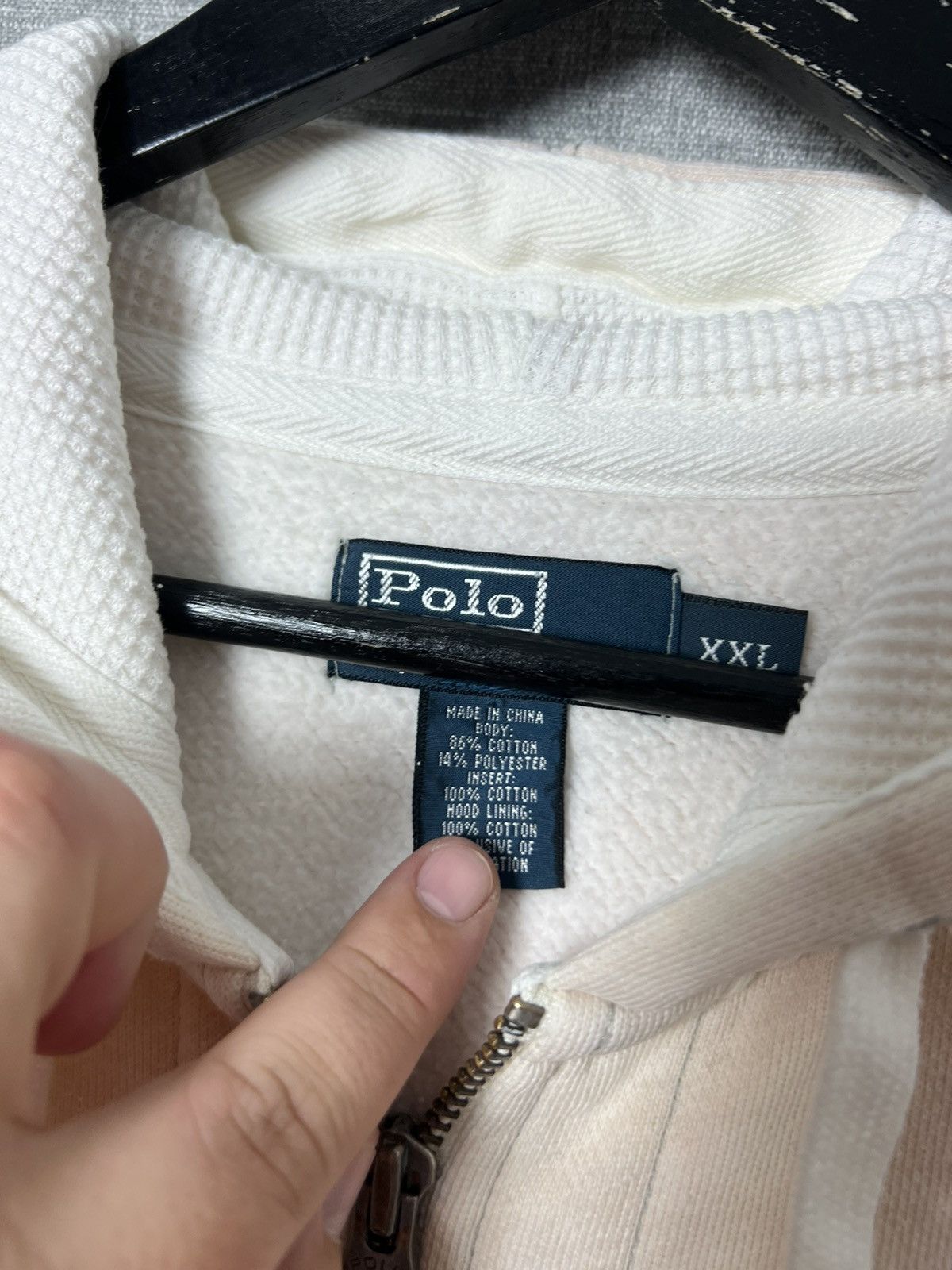 Handmade × Polo Ralph Lauren × Vintage Vintage Polo Ralph Lauren Custom Zip Up Hoodie Pony Logo Size US XXL / EU 58 / 5 - 11 Thumbnail