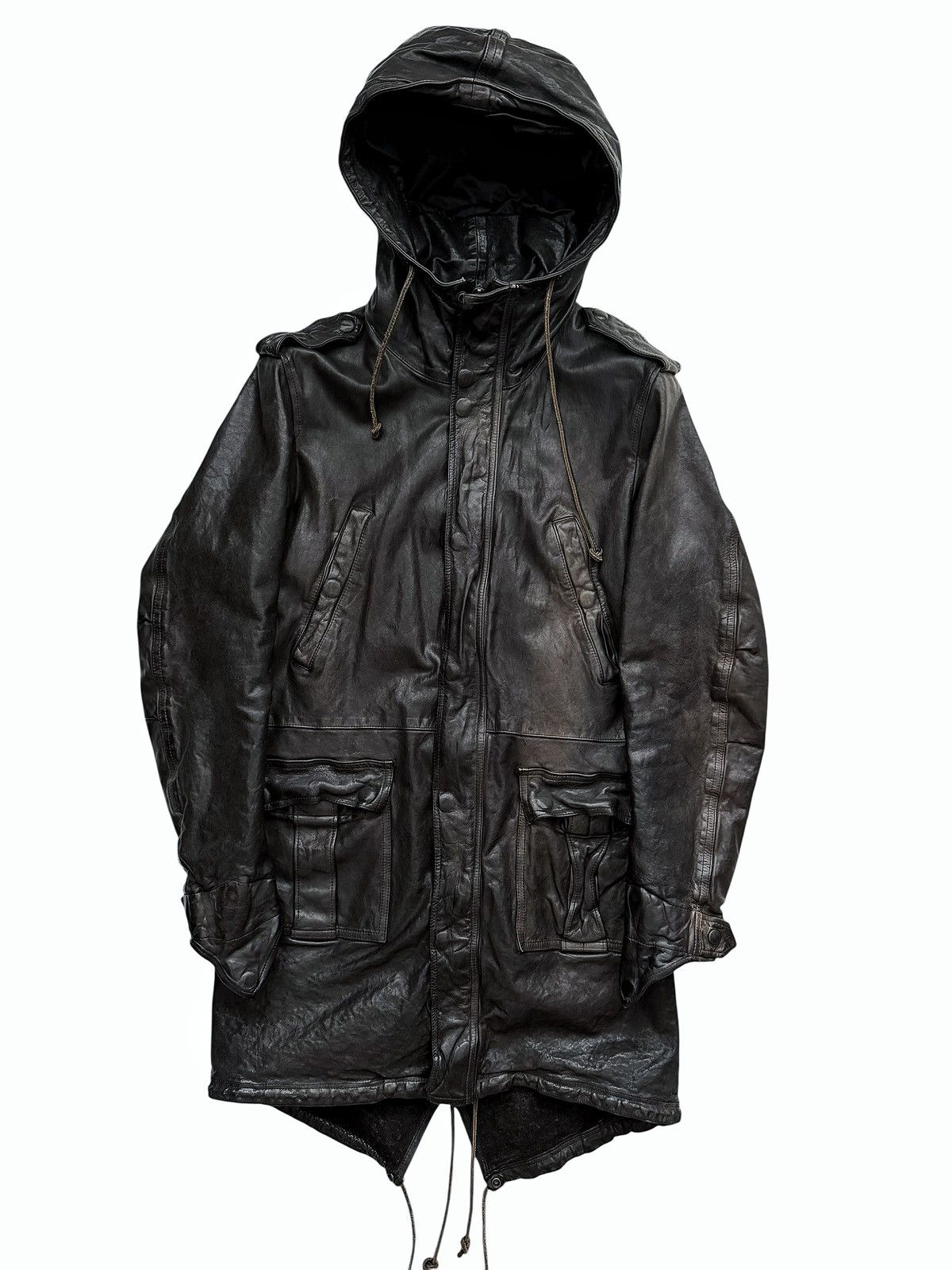 Isamu Katayama Backlash Special Garment Dyed Cow Leather Mod Coat Parka Size US M / EU 48-50 / 2 - 1 Thumbnail