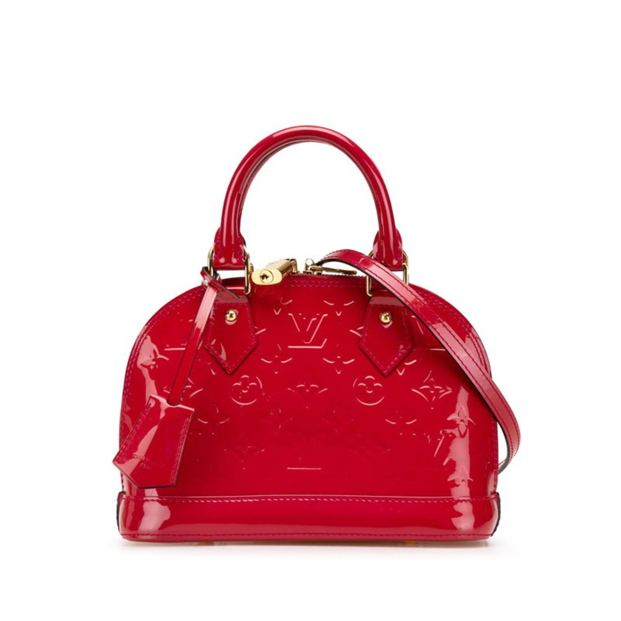 Louis Vuitton Monogram Vernis Alma Bb Handbag Shoulder Bag M91606 Pomme D'amour Red Patent Leather Women's Louis Vuitton