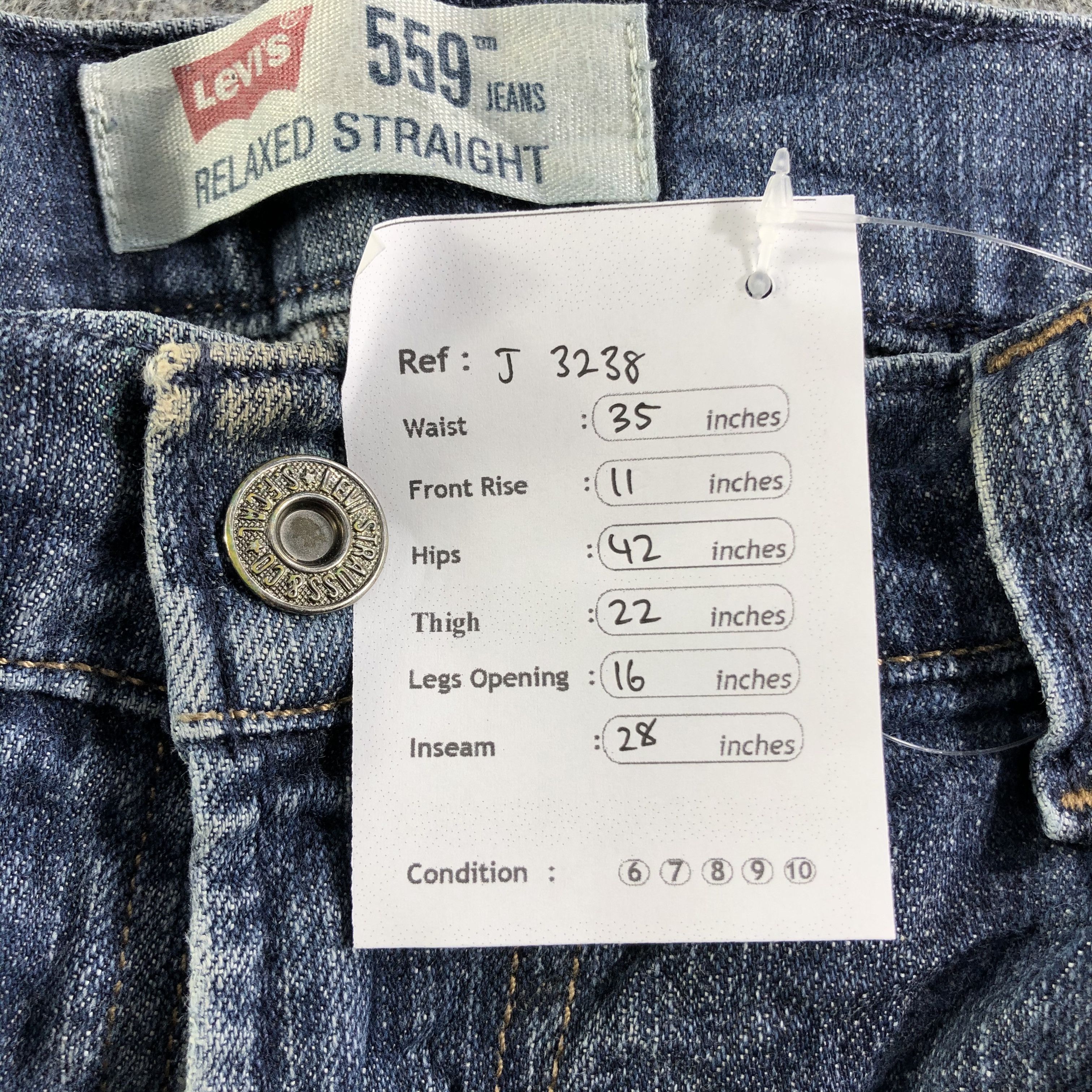 Levi's Vintage Blue Wash Levis 559 Jeans-J3238 Size US 35 - 15 Thumbnail