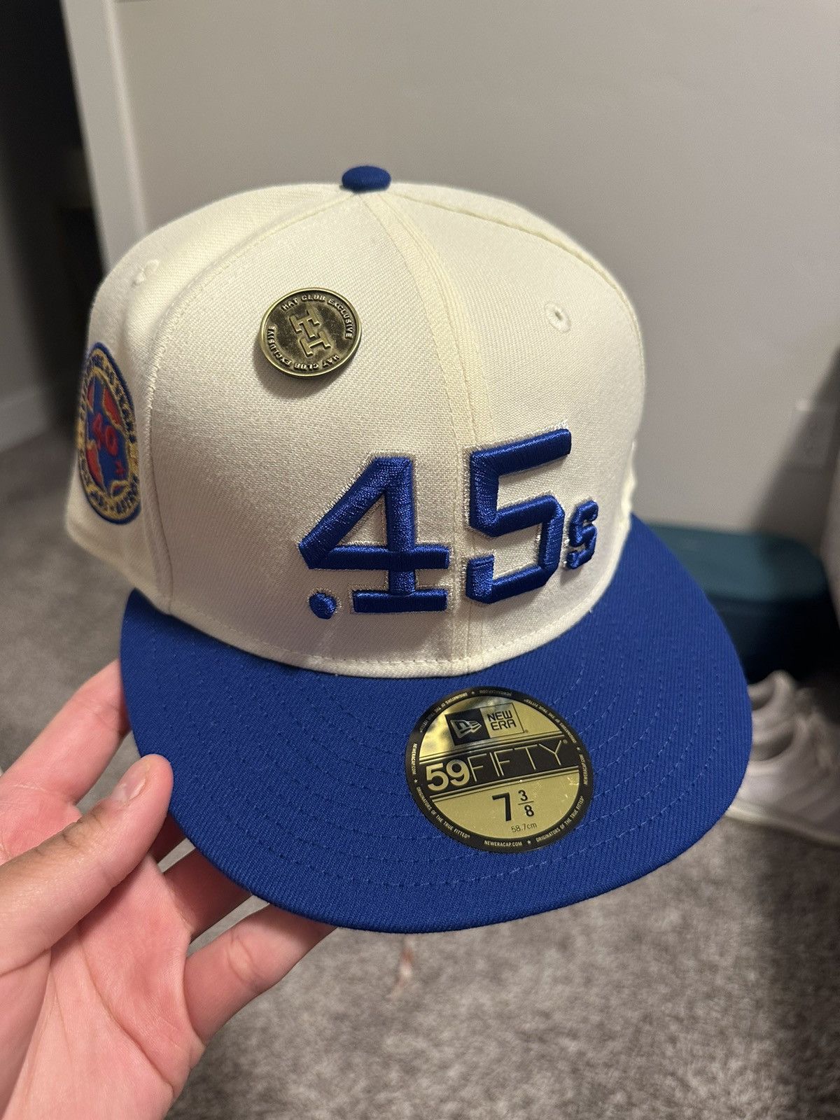 image of Hat Club x New Era Hatclub Beerpack Colt .45 Houston Astros Size 7 3/8 in Offwhite, Men's