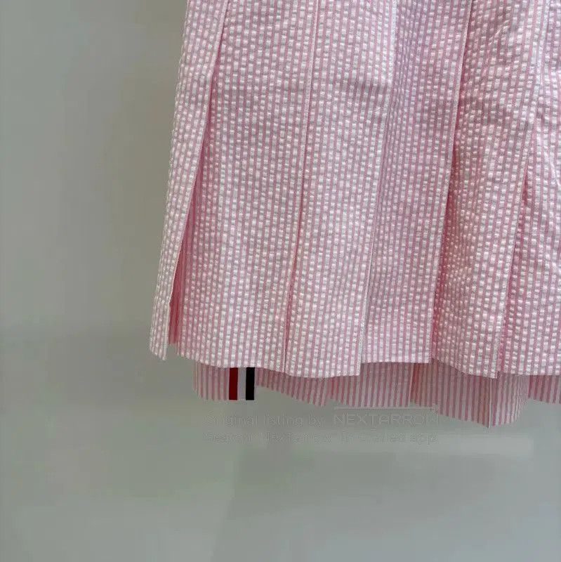 Thom Browne Thom Browne Pink Pleated Cotton Skirt . Size 23" - 4 Thumbnail